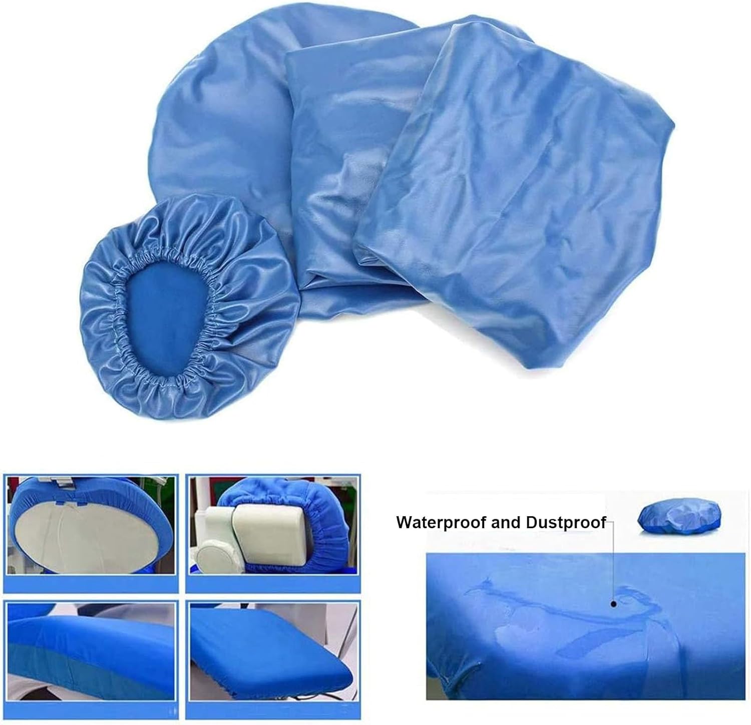 Set of 4 - Protective Full Dental Chair Cover, Waterproof PU Leather Dental Chair Seat Cover, Dental Chair Cover Protective Case Replaces Universal Accessories(Purple)