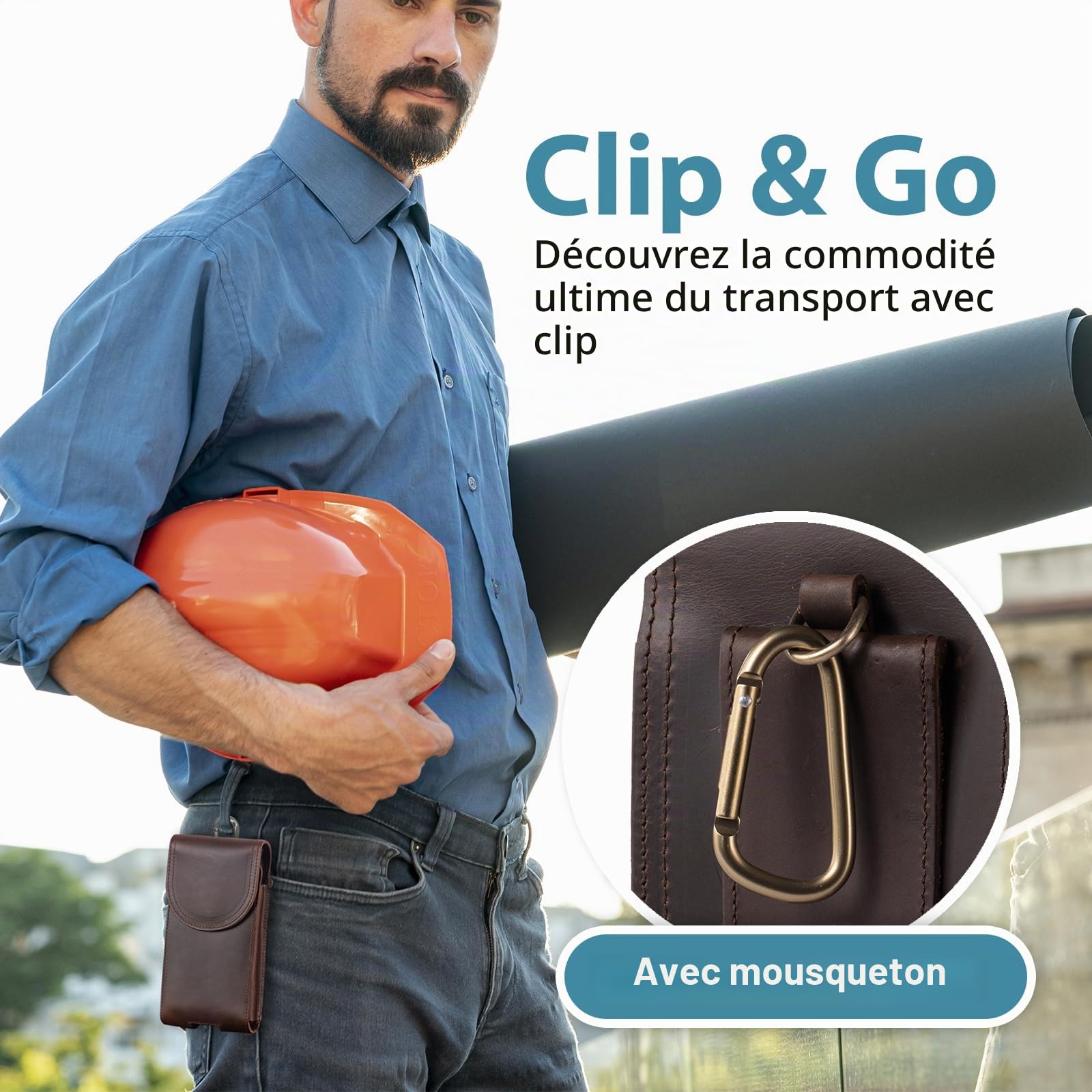Etui de Ceinture pour Téléphone Portable, Etui en Cuir Véritable pour Samsung S25 S24 S23 S22 S21 Ultra, S10 S9 S8 Plus de Ceinture pour Téléphone Portable, Petit de Poche de Voyage