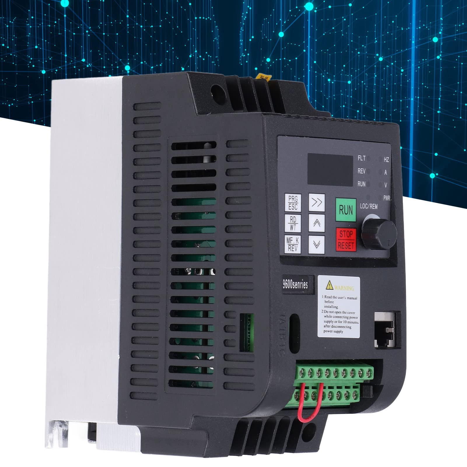 Controlador de Velocidad de 2,2 KW, Variador de Frecuencia, 9600D 1T00220D Inversor Solar Fotovoltaico de 220 V, PCB de Doble Capa, Tubo Digital Rojo