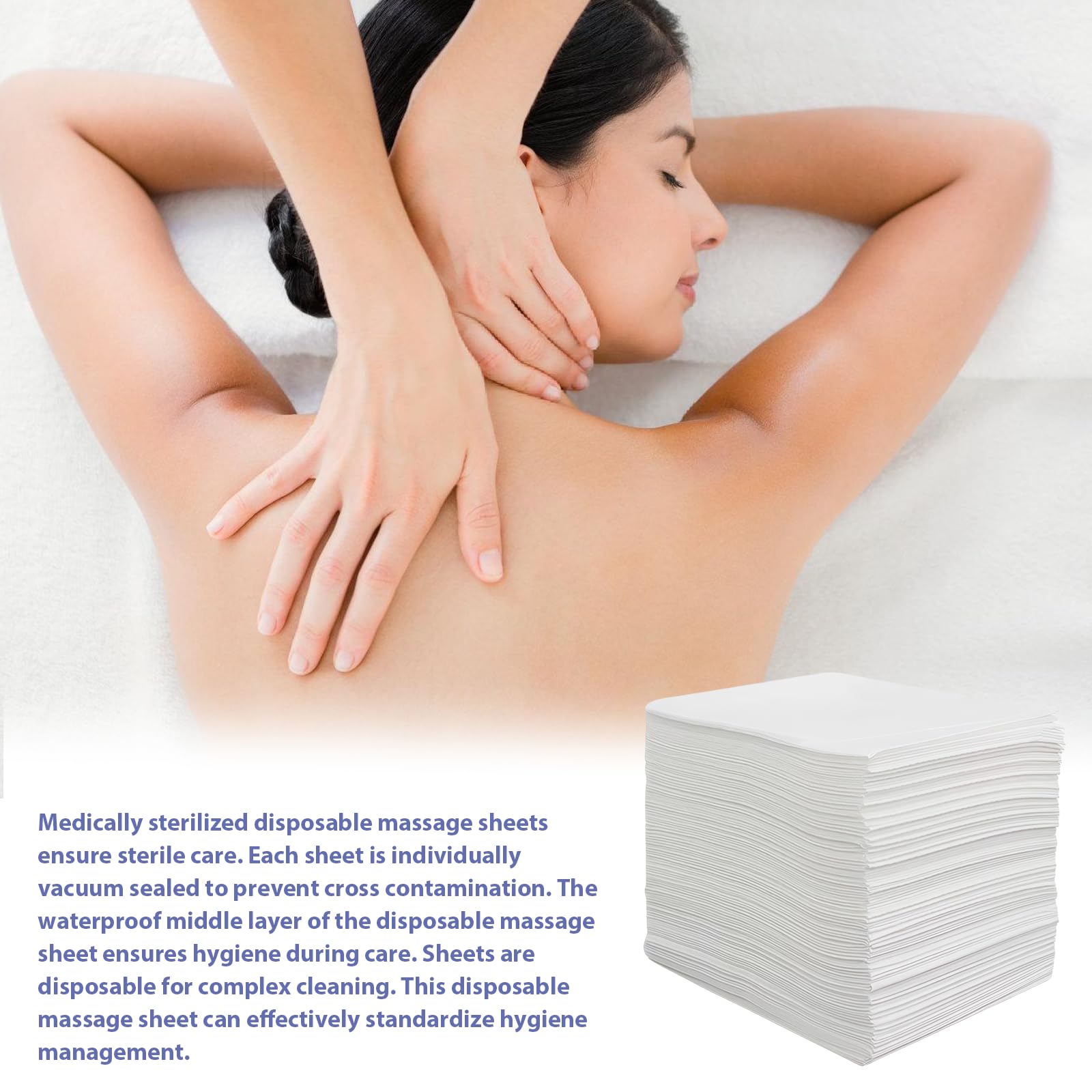 Set di 100 lenzuola usa e getta, 80 x 180 cm, per massaggi, salone di bellezza, spa, massaggi, hotel