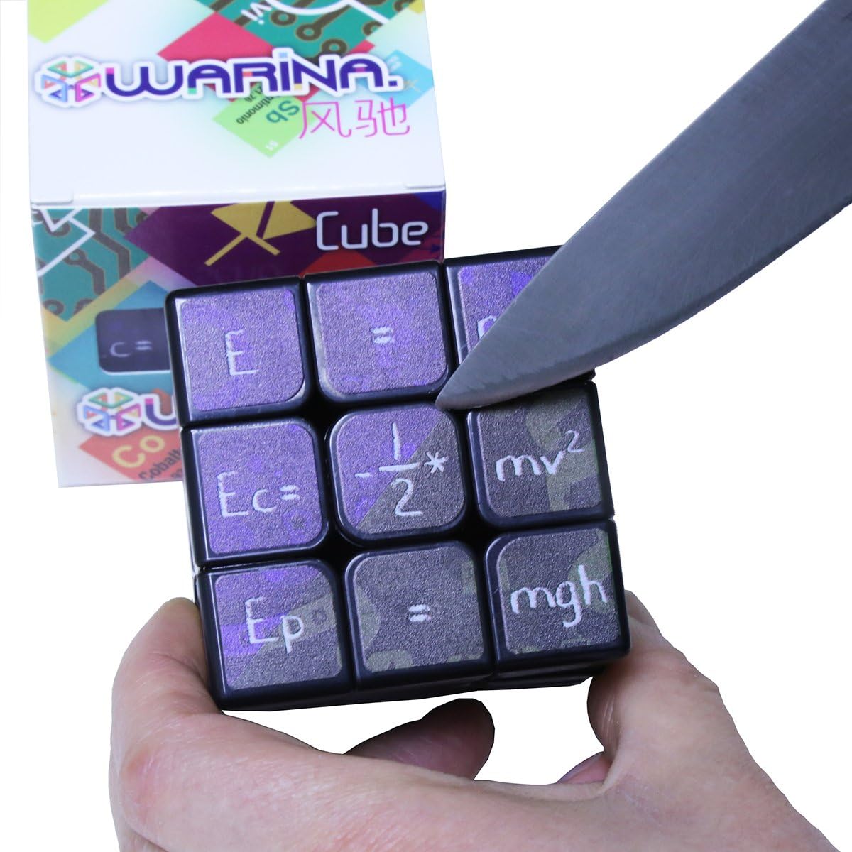 Math Formula 3x3 Speed Cube UV Printed Smooth Lightweight Educational Puzzle for Kids to Learn Math Relieve Stress & Boost Brain