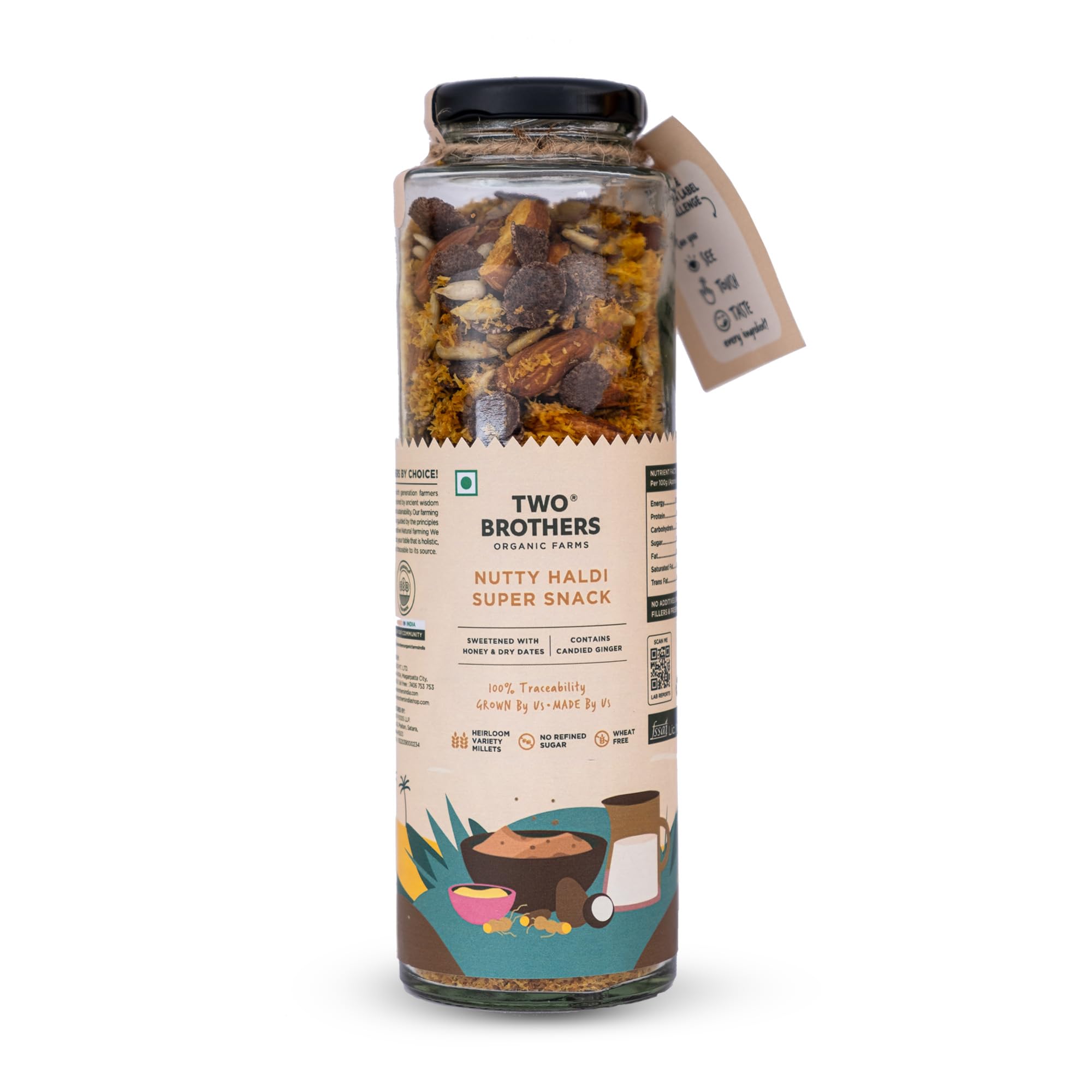 TWO BROTHERS ORGANIC FARMS Nutty Haldi Super Snack, 150 Gram (B0BG356Y4X) Amazon Price History, Amazon Price Tracker