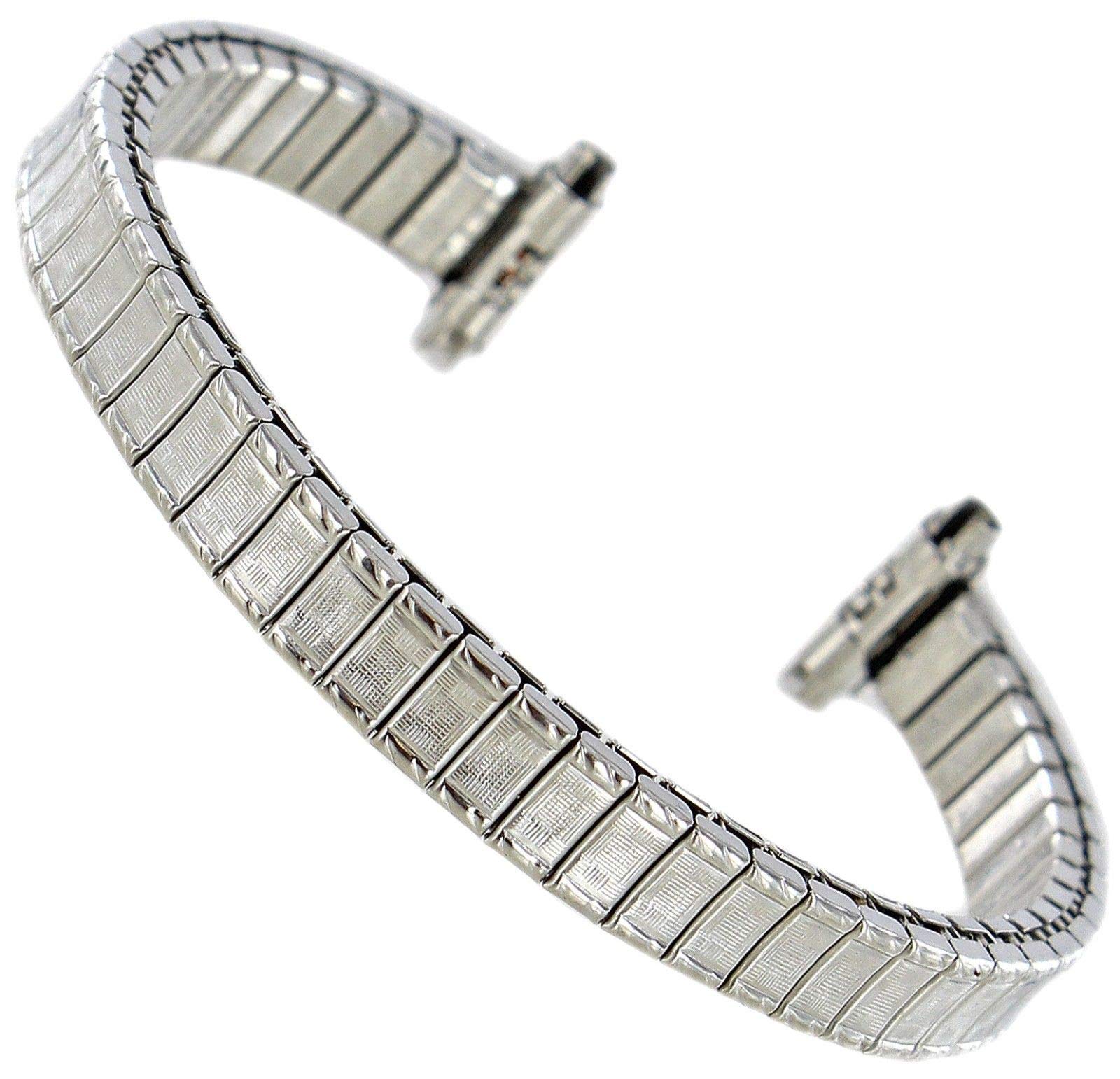 10-13mm Milano Silver Stainless Steel Ladies Expansion Watch Band Short 951/01