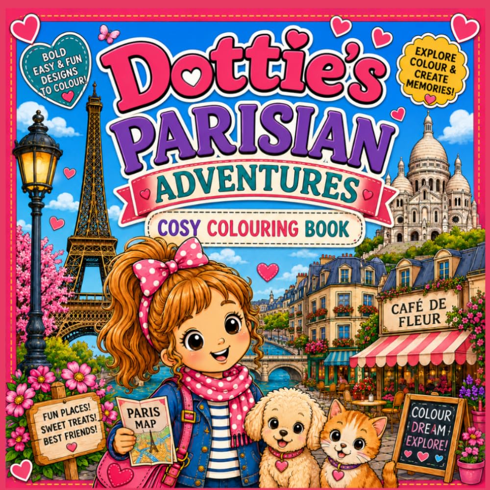 Dottie and friends in Paris. Cosy Bold Colouring Book (Dottie and Friends Fabulous Adventures Colouring Books)