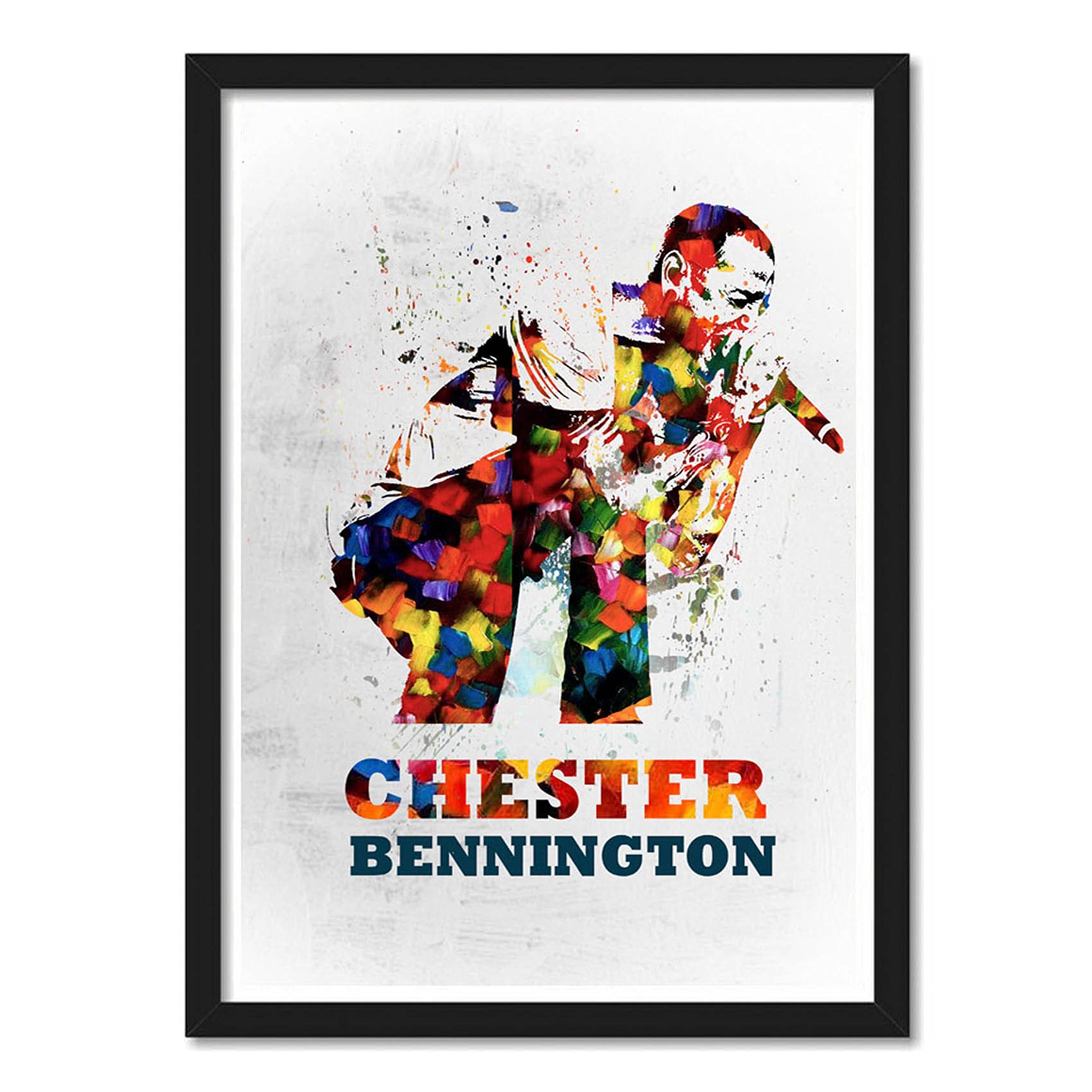 GRAY WALL Chester Benningnon Linkin Park Popart Framed Poster, Multicolour, Print, 10inch x 13inch for Room Office Wall