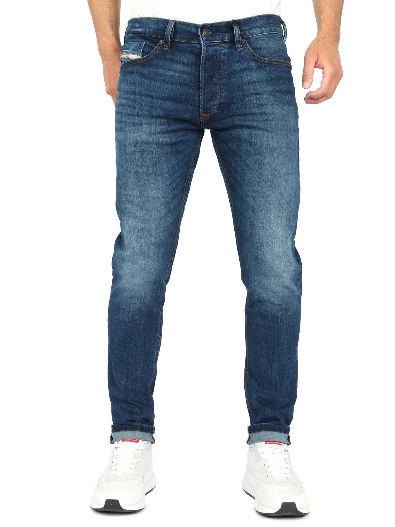 Diesel Men's Blue - Tepphar-X Rb062 Slim Tapered Fit Stretch Tube Jeans, 31 W/32 L