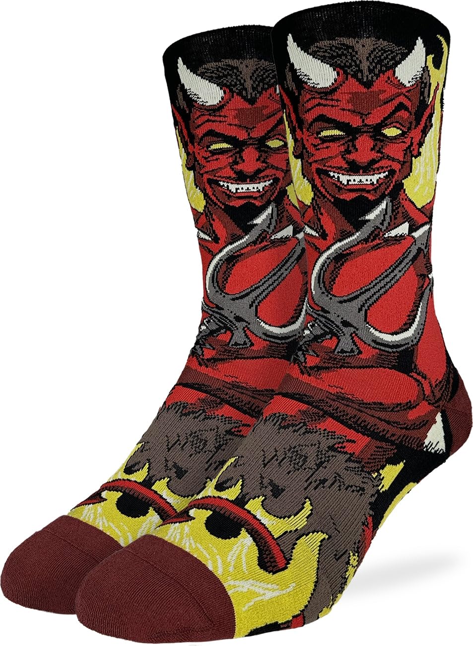 Good Luck Sock Men's Evil Devil, Novelty Crew Socks For Adults - For Wo And Teens, Large
