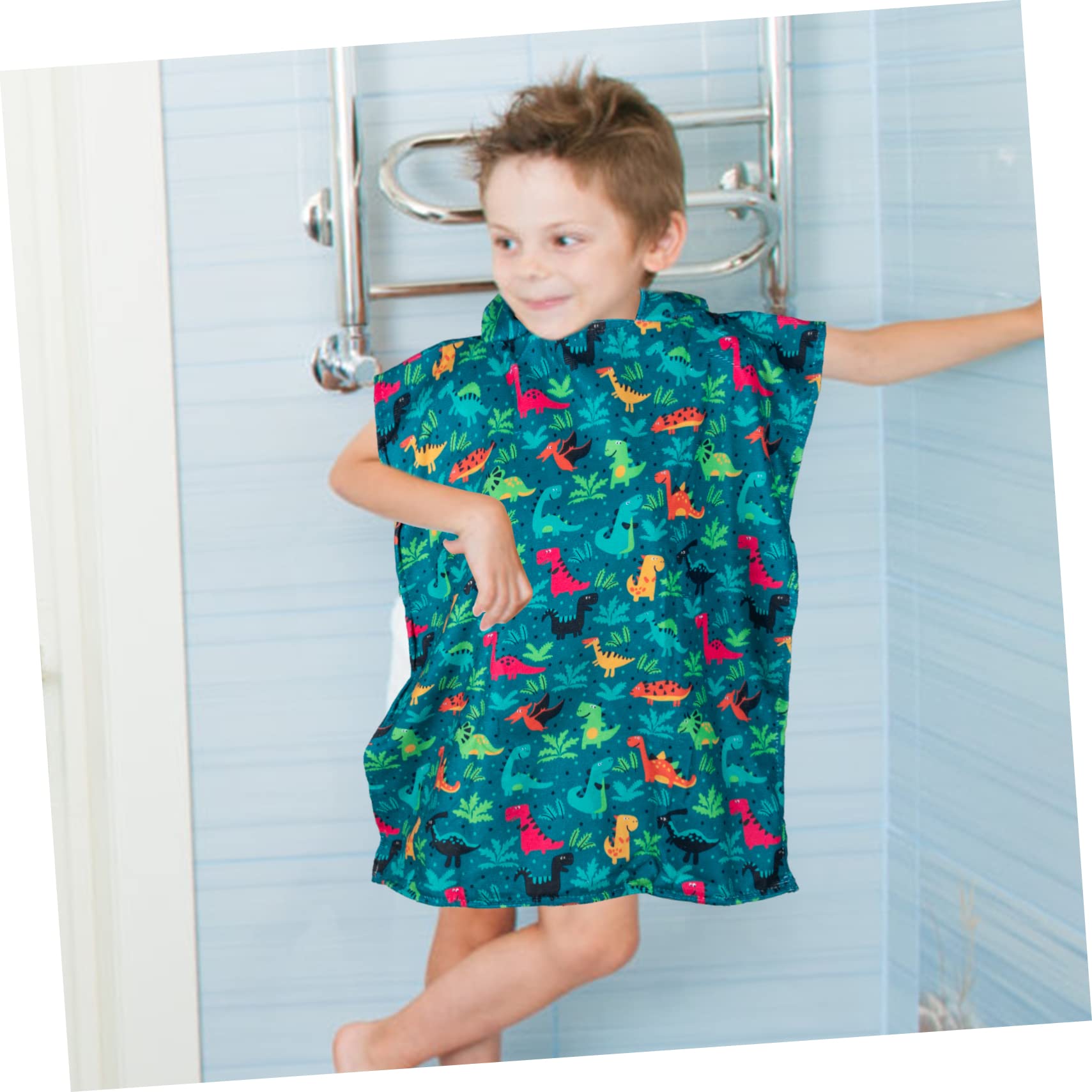 Toalla de Baño Capucha para Niño 3D Absorbente de Fibra Superfina para Piscina y Playa