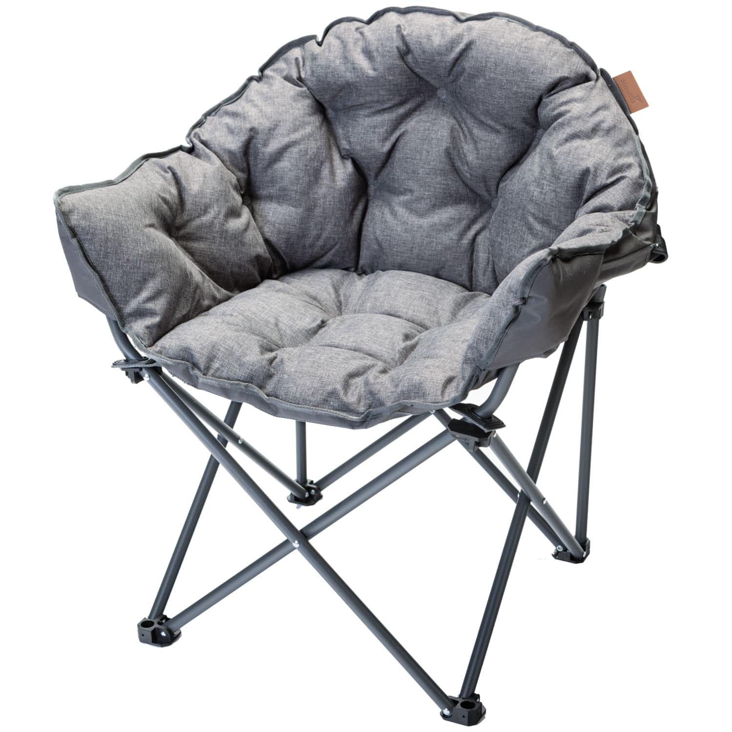 Skandika Moonchair XL/Mala Campingstuhl, bequemer Klappsessel inkl. Tragetasche | Klappbarer Stuhl mit Robustes Stahlgestell | Indoor und Outdoor Stuhl für Garten, Balkon, Reisen