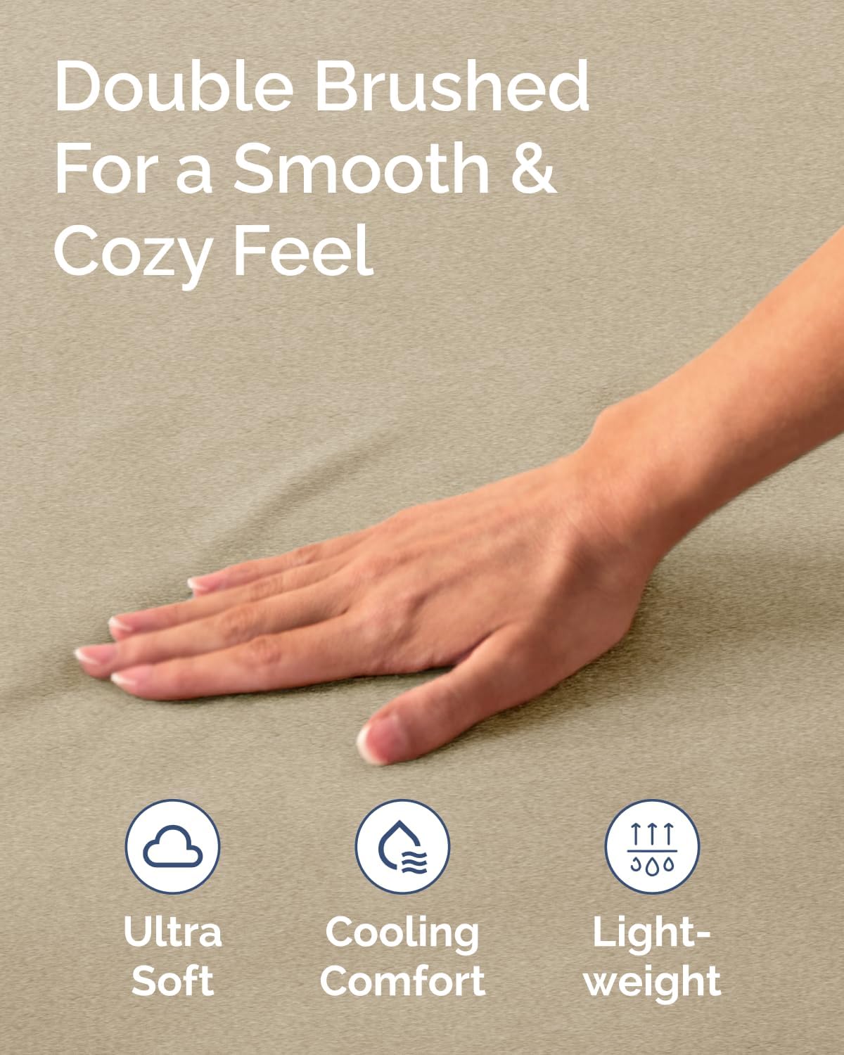 Full Fitted Sheet - Pack of 2 Single Fitted Bottom Sheet - Heathered Beige image 5