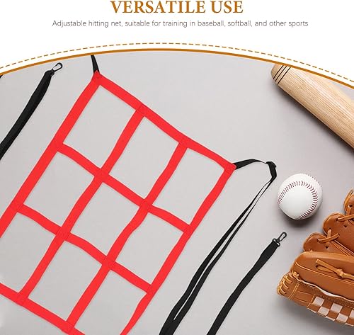Miniatura 3 de Baseball Practice Net and Softball Hitting Rebound Net Adjustable Batting Cage Target with 10 Holes, White and Red 2pcs for Pitching Training and