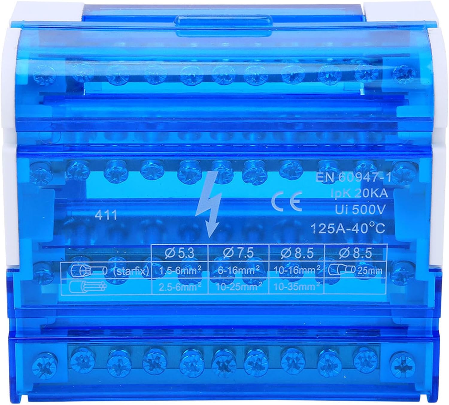Heavy Duty Bus Bar Power Distribution Box Terminal Block Distribution Box Din Rail Terminal Blocks 4-Level Single Phase for Electrical Engineering