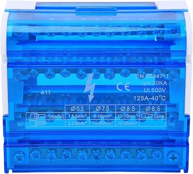 Heavy Duty Bus Bar Power Distribution Box Terminal Block Distribution Box Din Rail Terminal Blocks 4-Level Single Phase for Electrical Engineering