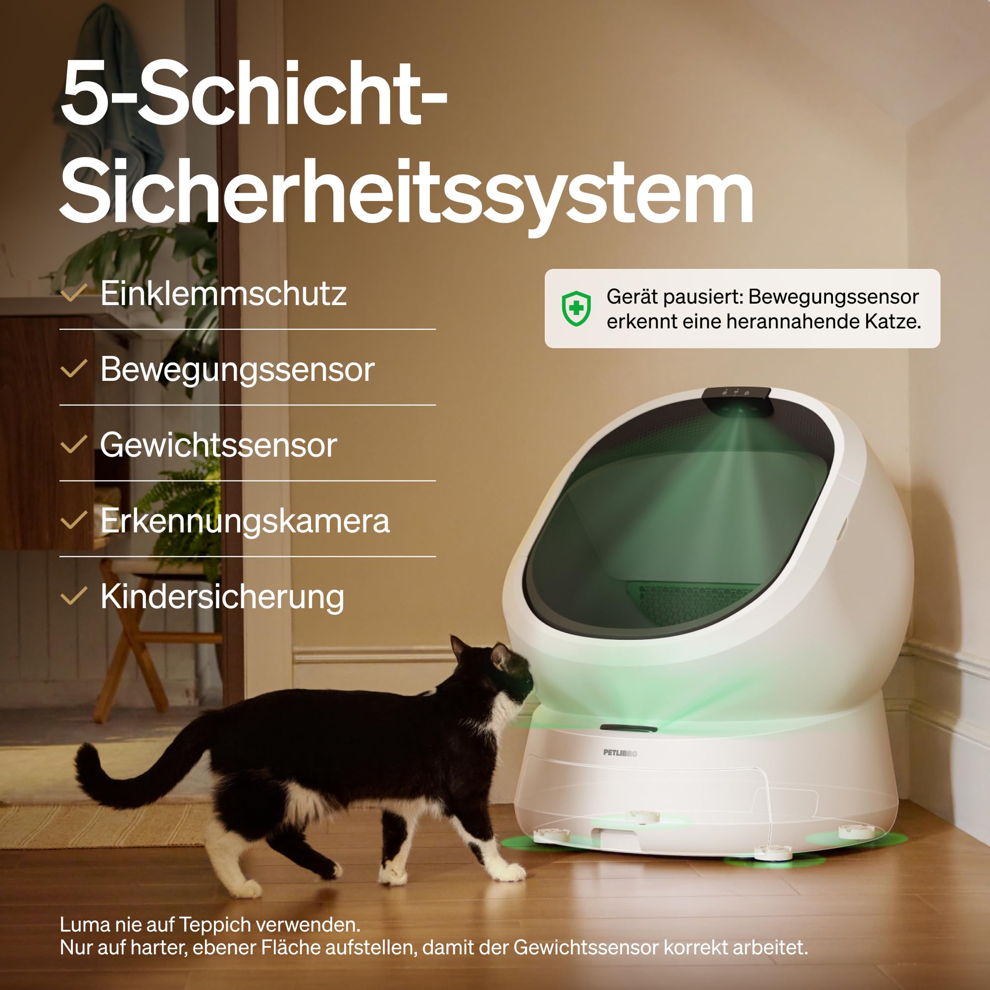 PETLIBRO Luma Katzenklo Selbstreinigend, elektrische Katzentoilette mit AI-Kamera zur Kotanalyse, Geruchskontrolle, offenem Design, Multi-Katzen-Erkennung, Nutzungsverfolgung & Sicherheitssensoren