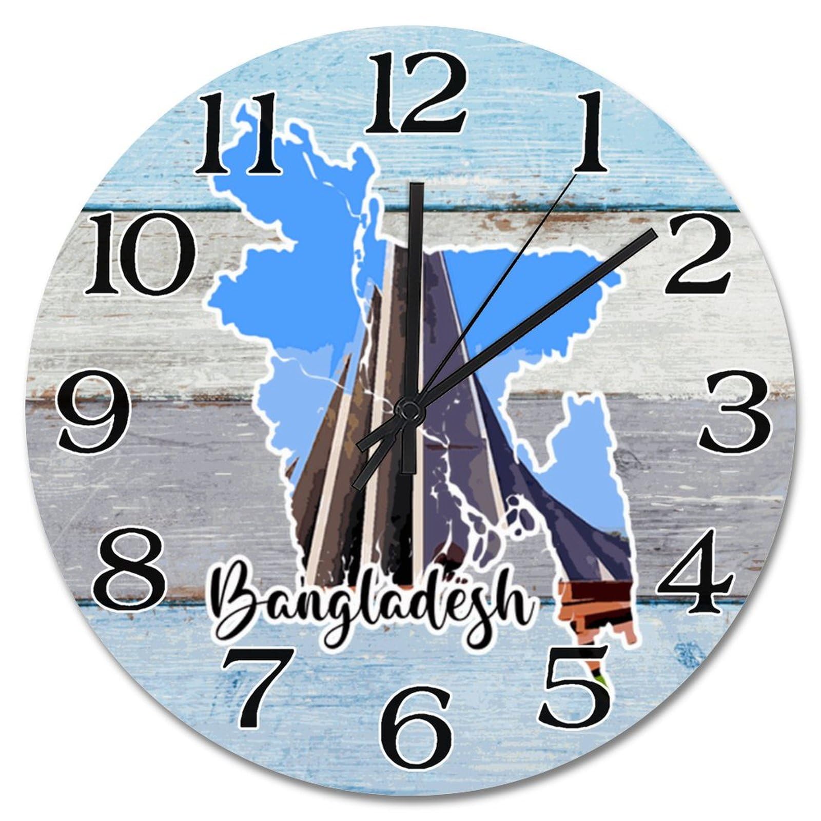 Horloge Bangladesh paysage urbain bois haute précision