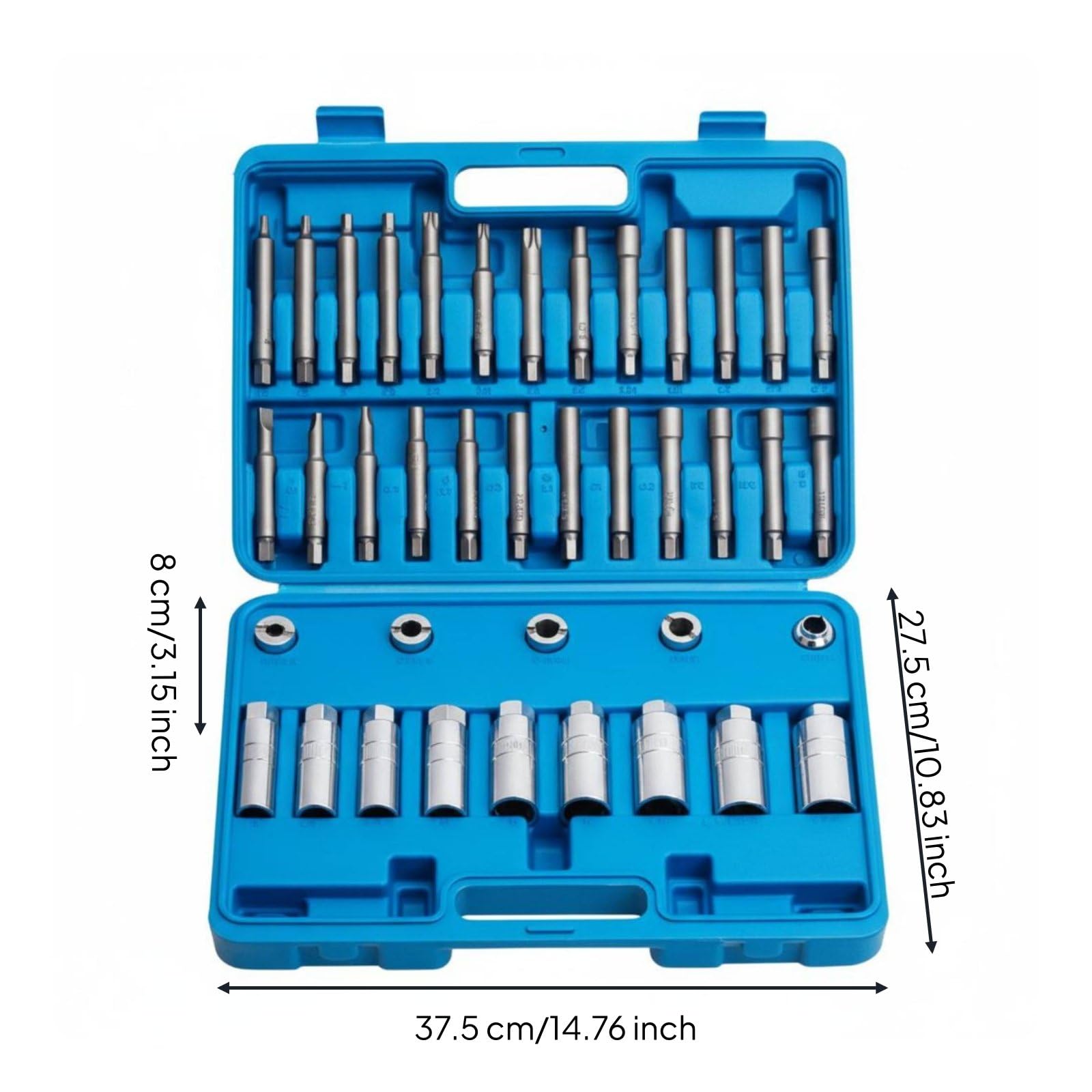 Chiave Ammortizzatore Kit Attrezzi Auto Strut Sospensioni Dado Pistone Set Bussole Acciaio Resistente con Custodia Portatile Adatta per Meccanico Riparazione in Sede