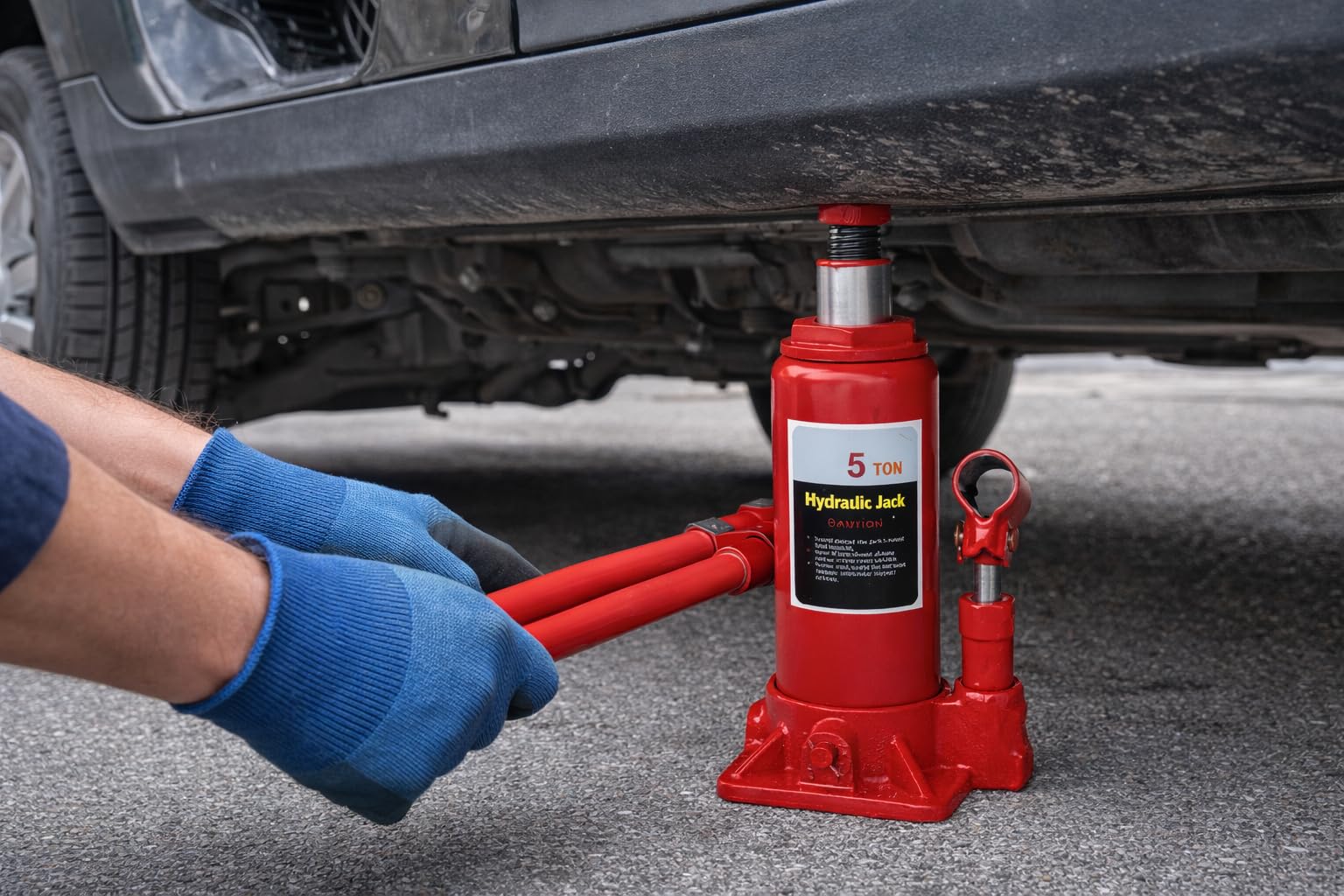 Rebeca Shop Cric Hydraulique Bouteille 5 Tonnes, Acier Rouge, 175-335 mm, Ascenseur Auto Atelier