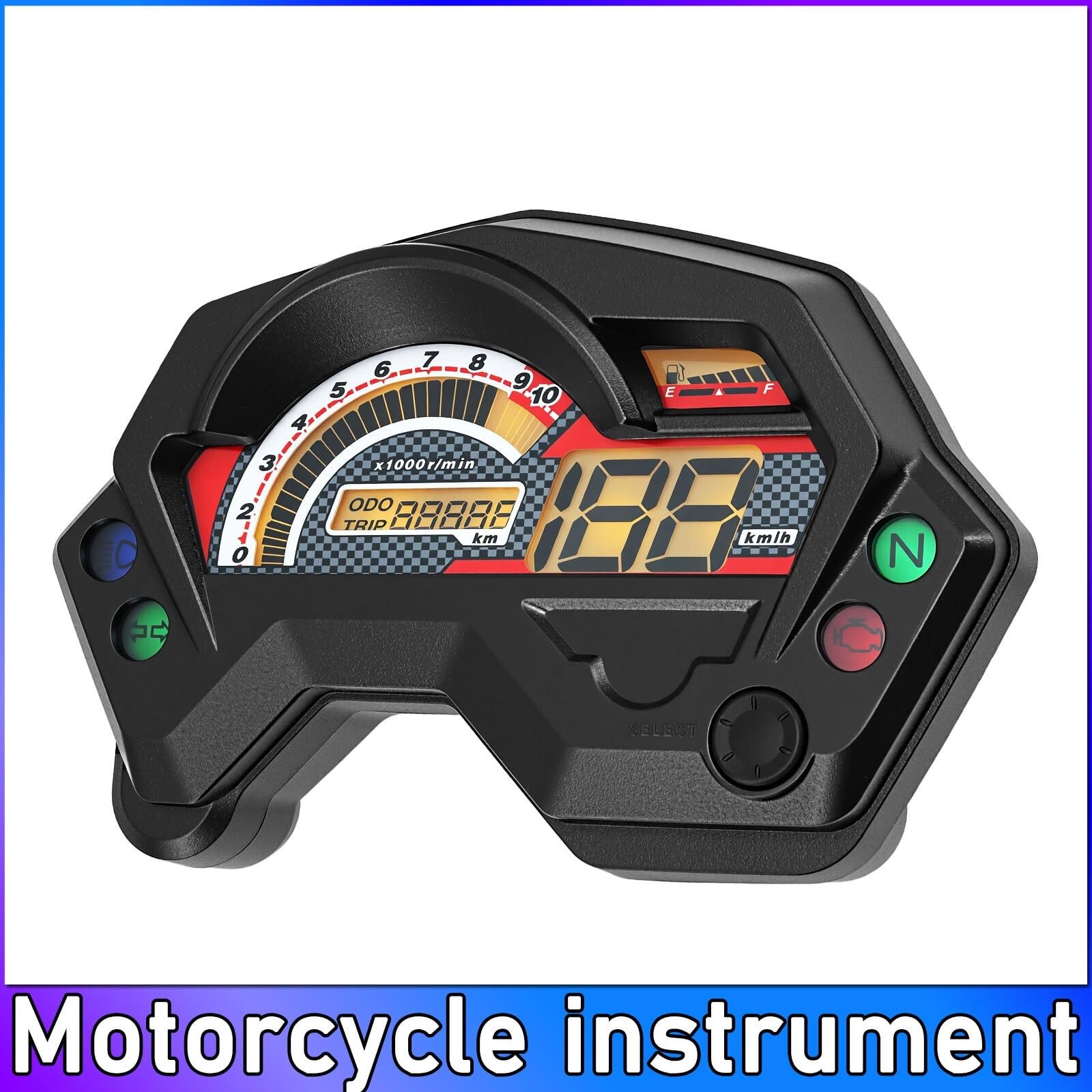 Gruppo Strumenti Contachilometri Tachimetro digitale universale per moto adatto per Yamaha FZ S/FZ16/Fz V1/Fazer Contagiri contagiri cruscotto