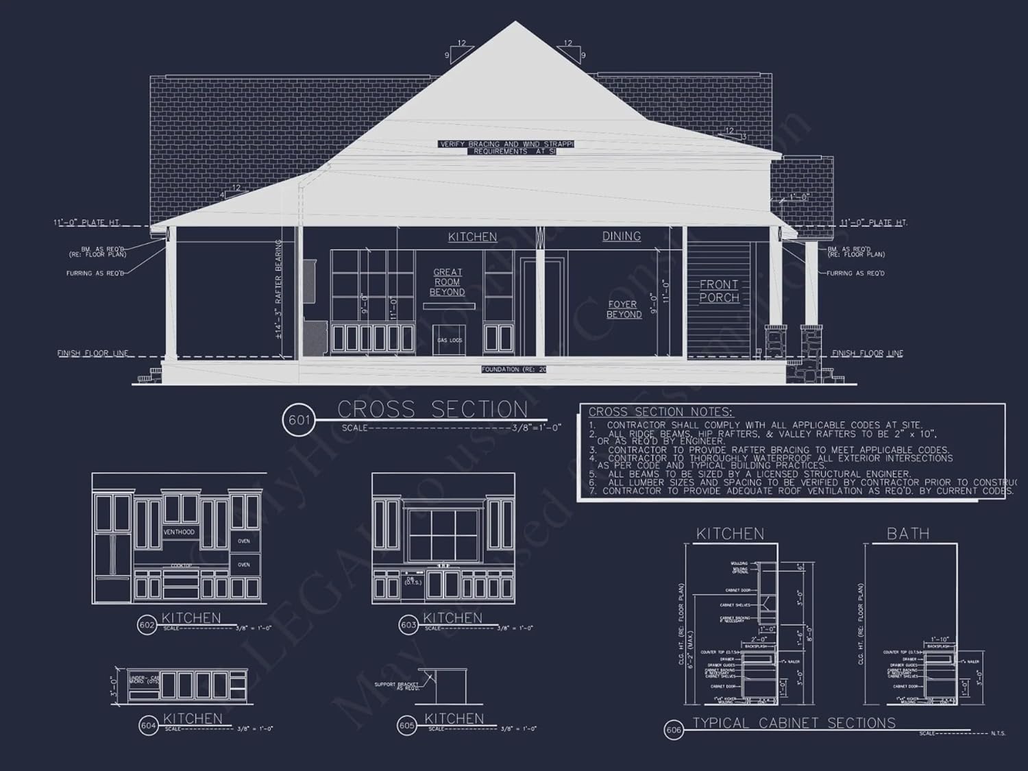 19-1663 HOUSE PLAN - Traditional Craftsman House Plan with Bonus Room and Vaulted Ceilings