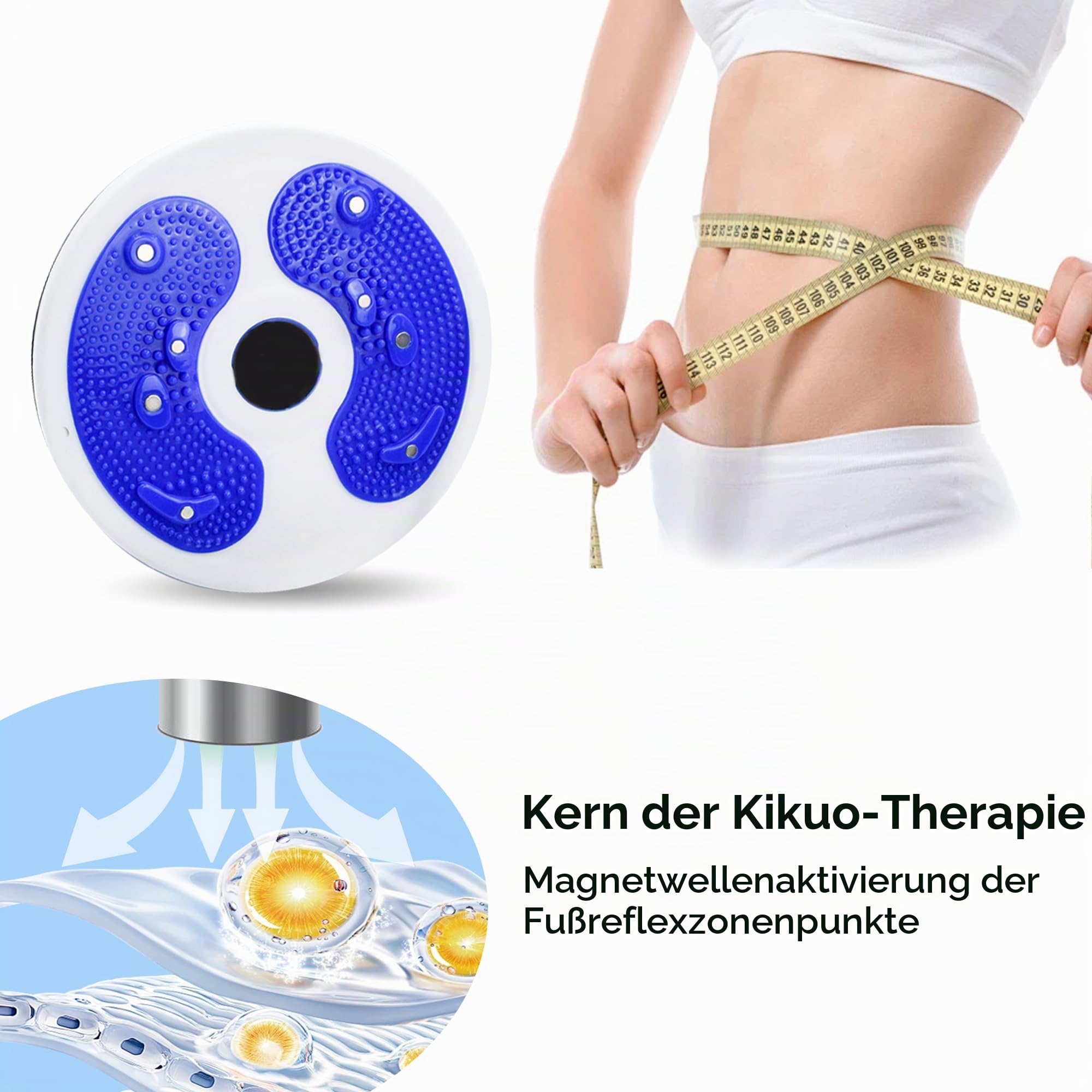 Kikuo Twist Waist Disc Board mit Kordelzug, Taillenabnehmendes Multifunktions-Magnet-Balance-Board-Pedal, Widerstandsbänder Massage-Fußsohle Heimfitnessgeräte, Aerobic-Übungen Fitness-Zubehör