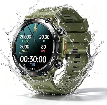 Diyeeni K56 pro Outdoor Smart Watches for Men, 1.39" HD Fitness Watch, 24/7 Heart Rate Sleep Monitor with Mutiple Sport Modes, Water Proof, Bluetooth Call Smartwatch for Android iOS, 30Day
