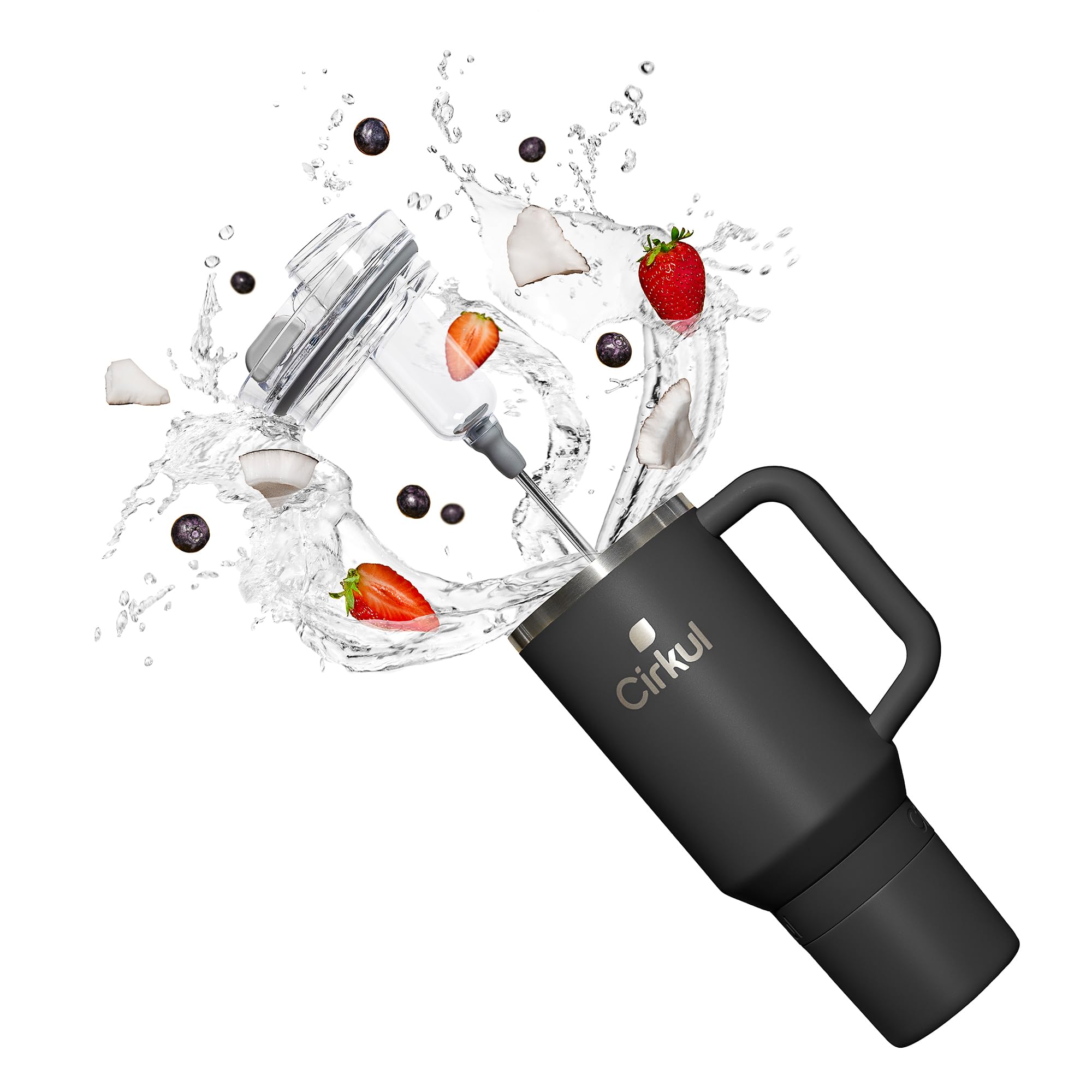 Cirkul 40oz. Carbon Stainless Steel Tumbler with Handle, All-Day StrawSip, Double-Wall Insulated