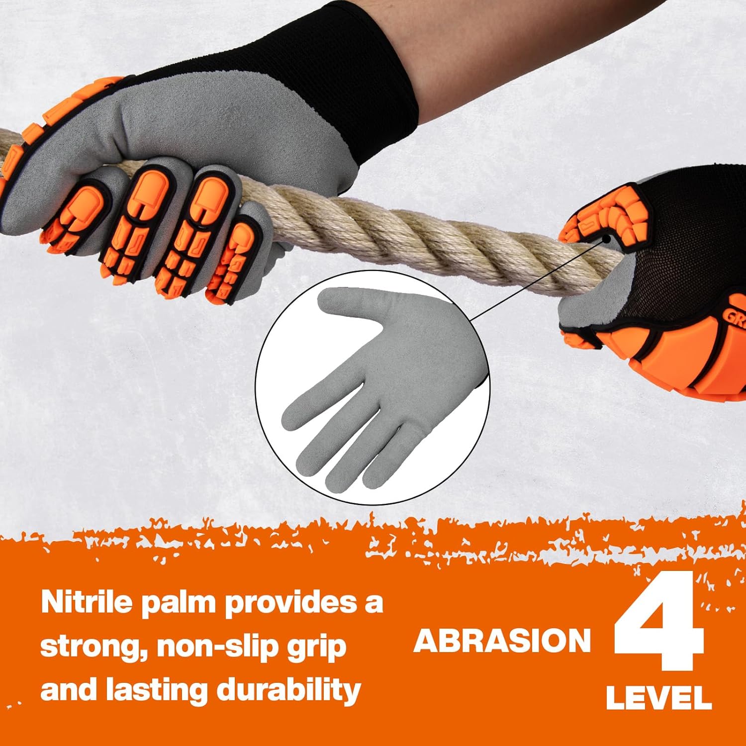 Safety Work Gloves for Men Women, Impact Work Gloves, Cut Resistant Gloves with TPR, Touchscreen Nitrile Grip Gloves - Image 5