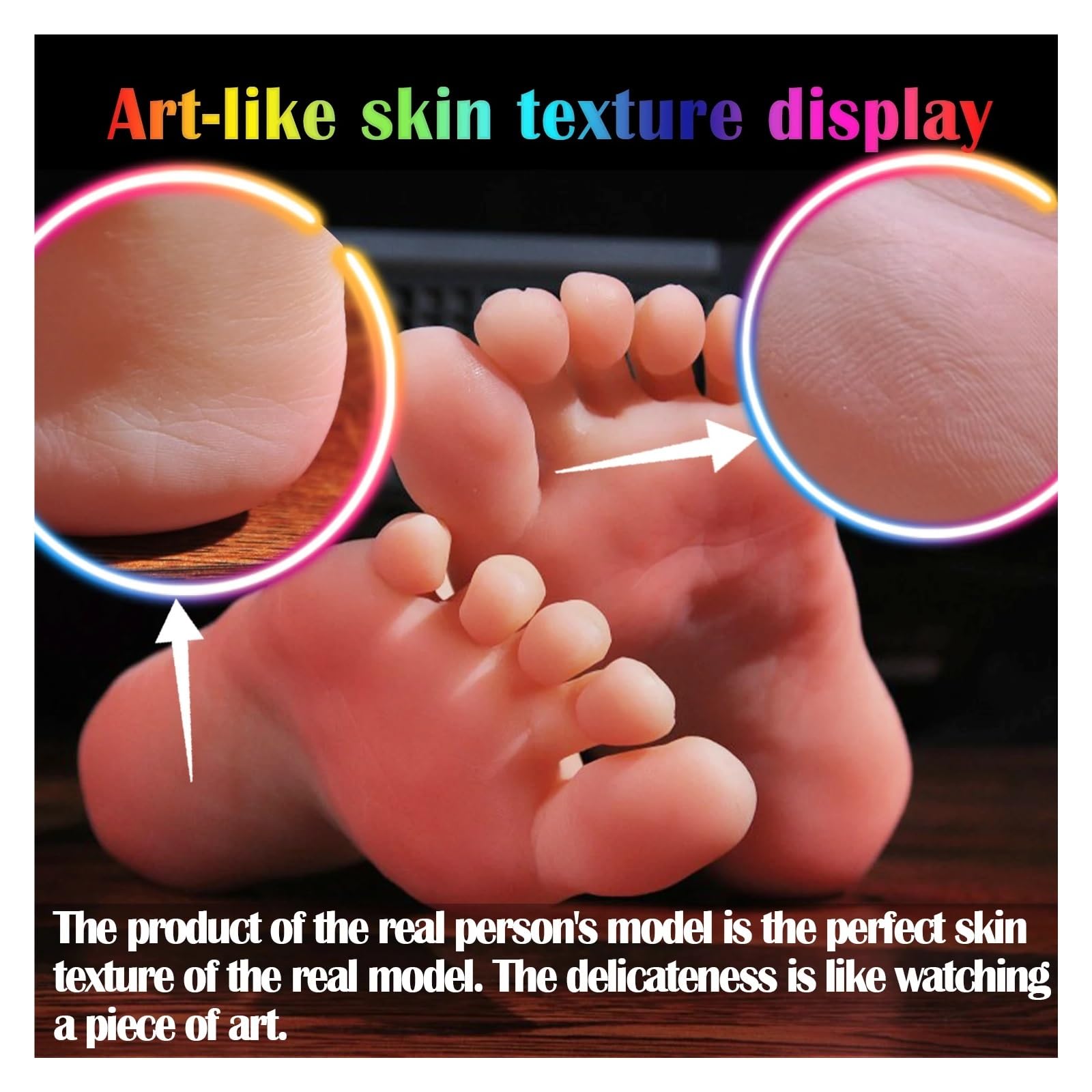 Maniquí Dedos De Los Pies Delgados Modelo De Pie, Pies Griegos Calcetines De Zapatos for Arte Exhibición De Uñas Falsas Tarsel Silicona Fetiche De Pie Femenino 3901(Skin All Silicone,One Pair)
