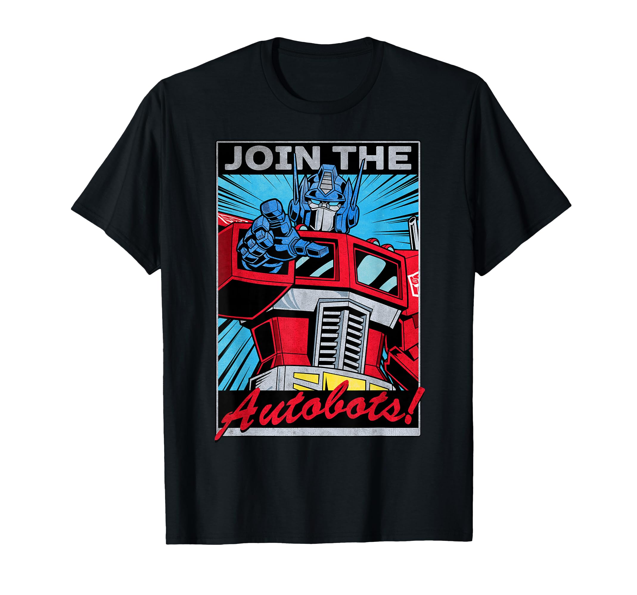 Transformers Optimus Prime Join The Autobots Retro Poster T-Shirt Small