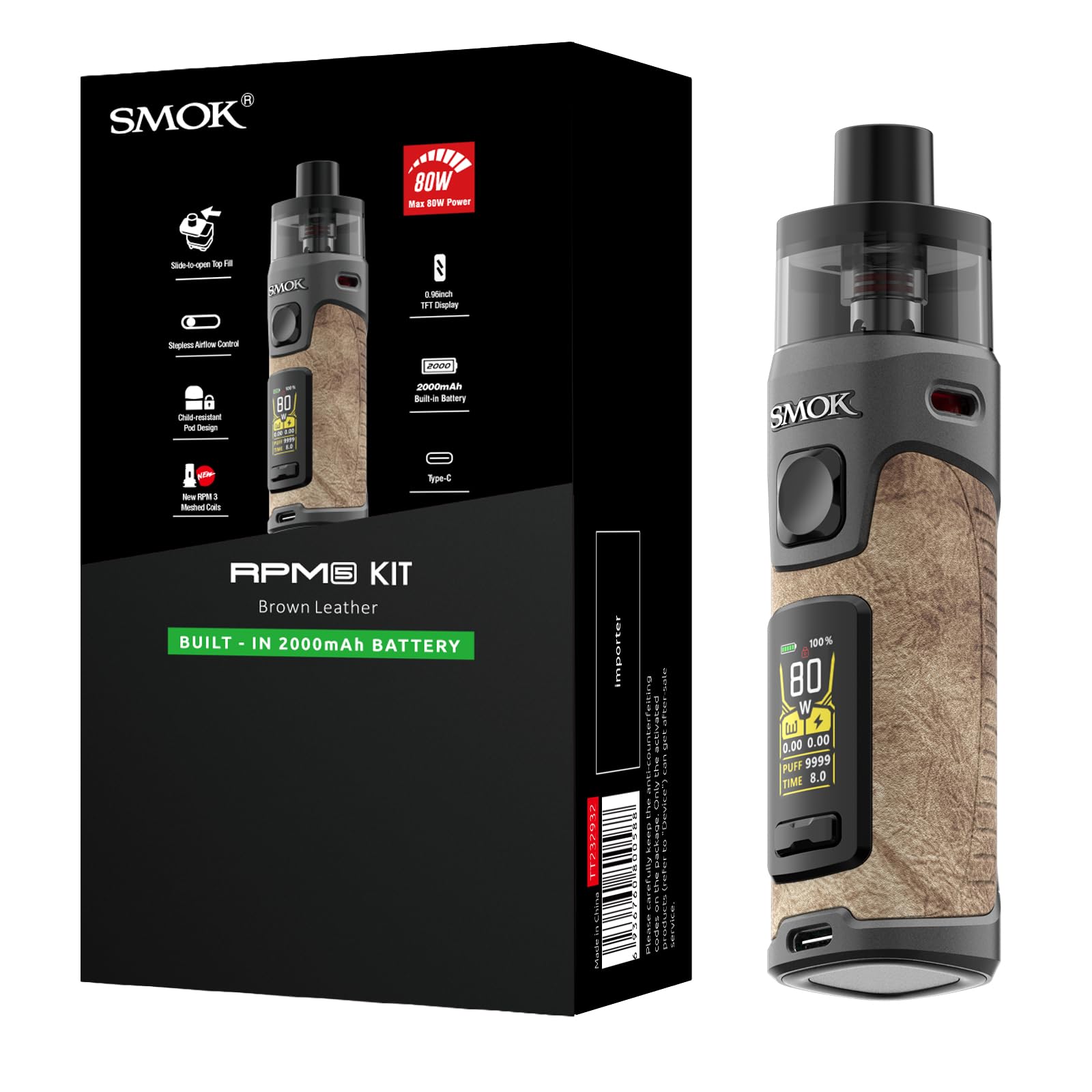 SMOK RPM 5 Kit transparence vérifiée pod mod vape portable RPM5