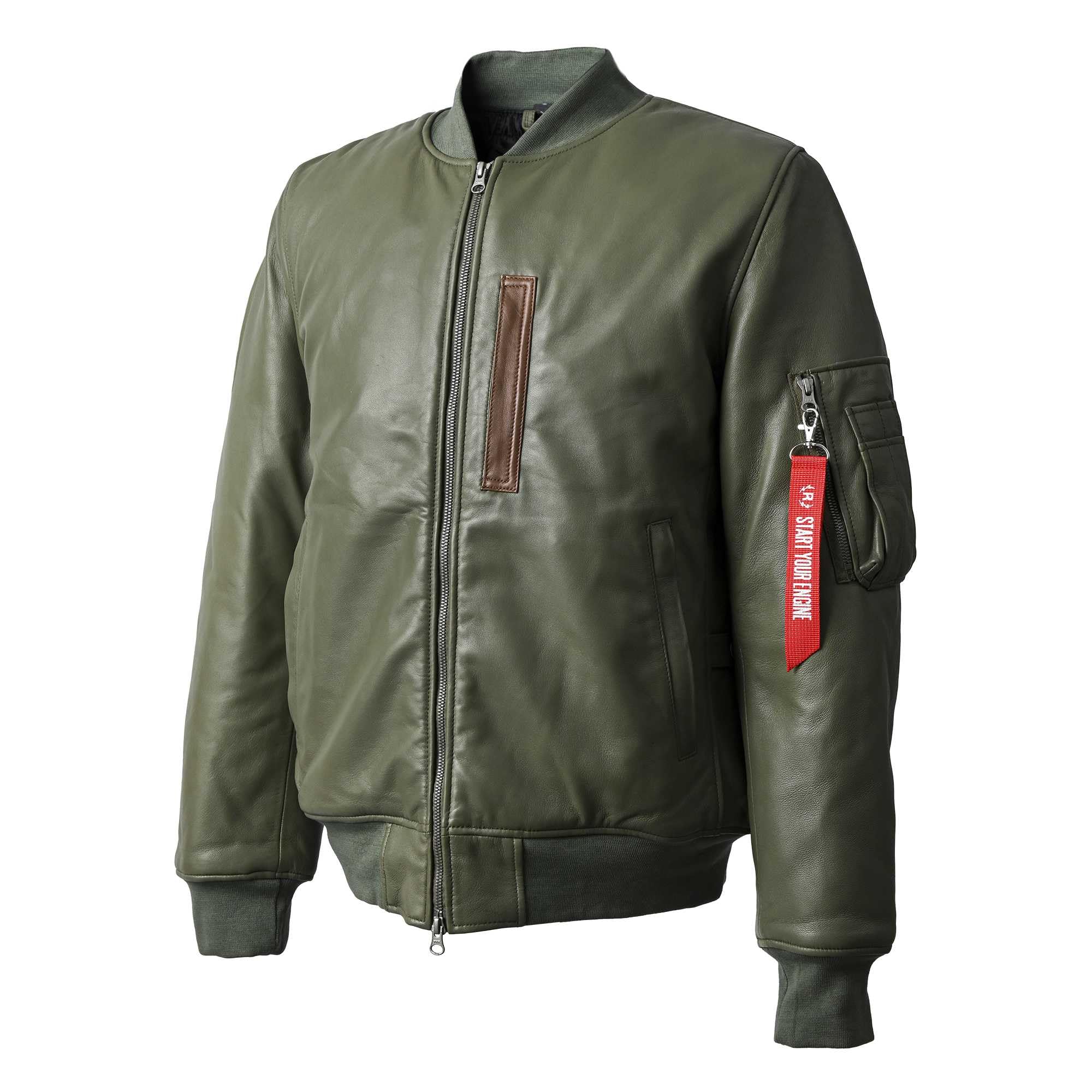 Amazon | RIDEZ MOTO MA-1 冬 バイク 本革 レザー ジャケット フライト 