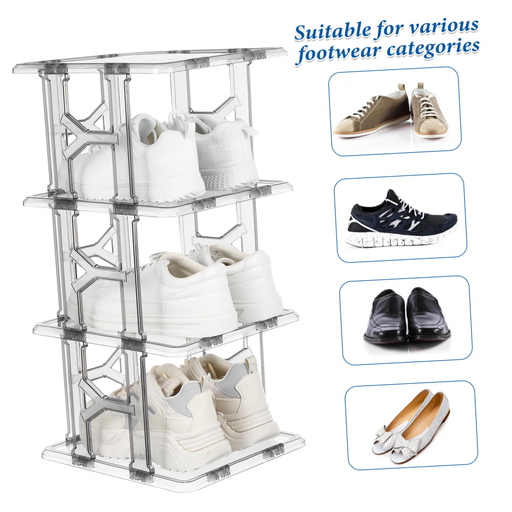 Vaguelly Zapatero De Puerta Estrecho Organizador De Zapatos Apilable para Pequeños De Almacenamiento para Entrada