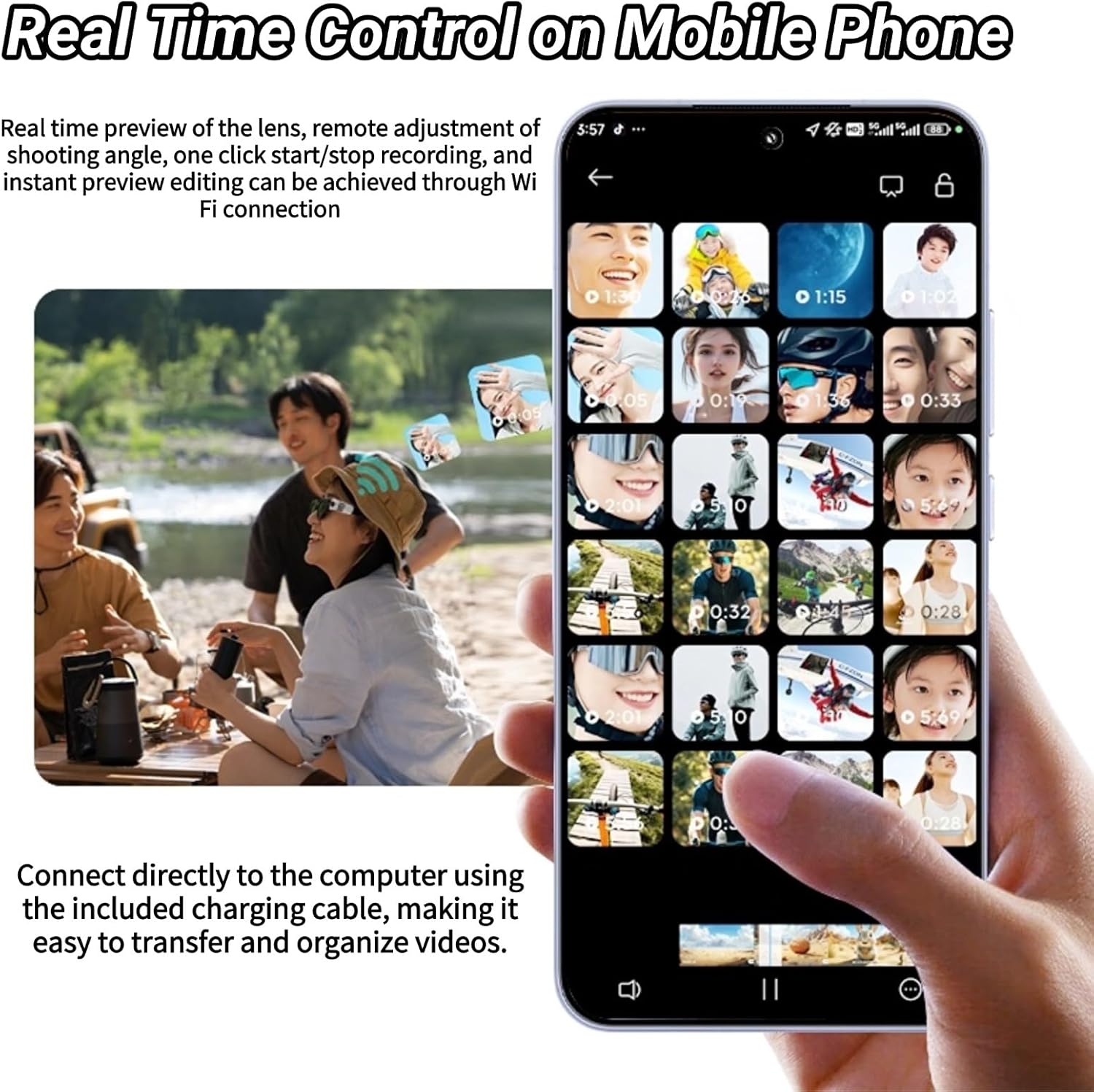 1080P HD POV Camera Smart Glasses (Black)