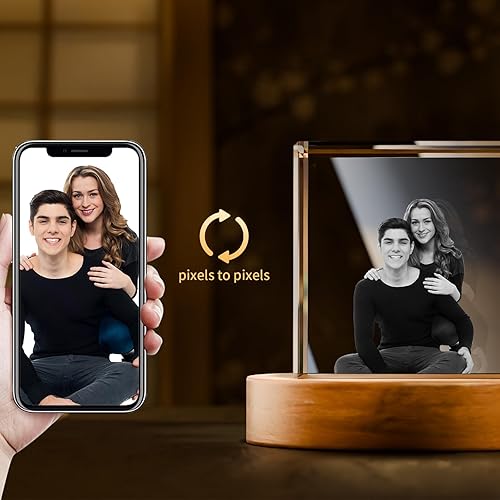 Miniatura 3 de Artmosphere Foto de cristal 3D, regalos personalizados de Navidad para mujeres, esposa, ella, mamá, hombres, él, papá, abuelo, abuela - Gran regalo