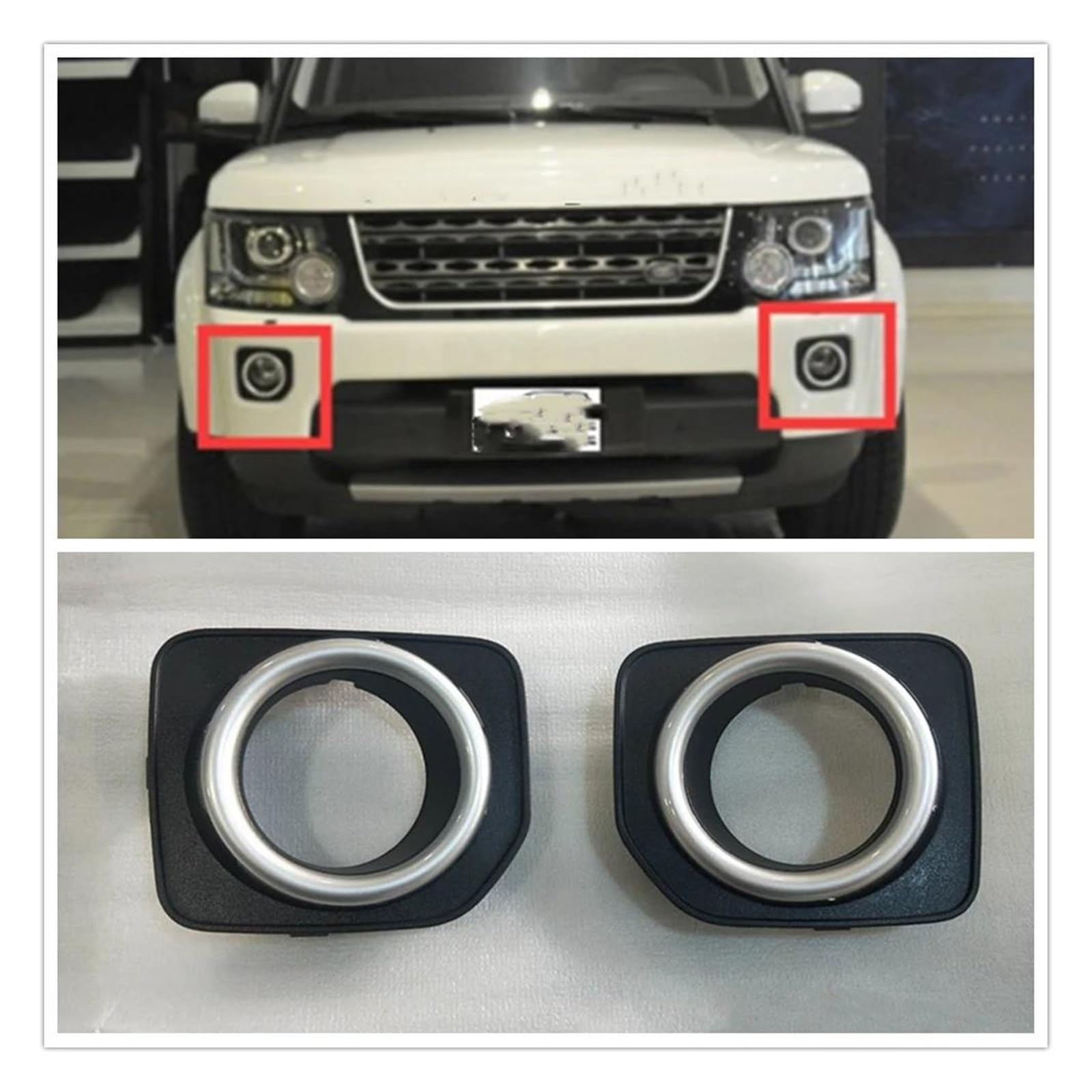 Frontspoiler Lippe Für Land Für Rover Discovery 4 LR4 LR051337/LR051336 Frontstoßstange Seitliche Nebelscheinwerferabdeckung Nebelscheinwerfer Lichthaube Blendenrahmen Frontstoßstange Spoiler