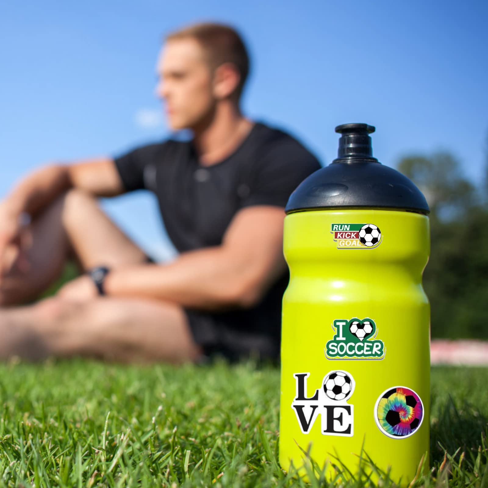 Runmeihe 100PCS Football Stickers, Waterproof Football Gifts for Boys Colorful Vinyl Stickers for Water Bottles Phone Laptop - Image 4