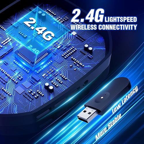 Miniatura 2 de TA3000 - Auriculares inalámbricos para juegos para PC, PS5, PS4, Switch, Mac, Bluetooth USB con micrófonos desmontables e integrados, aislamiento de