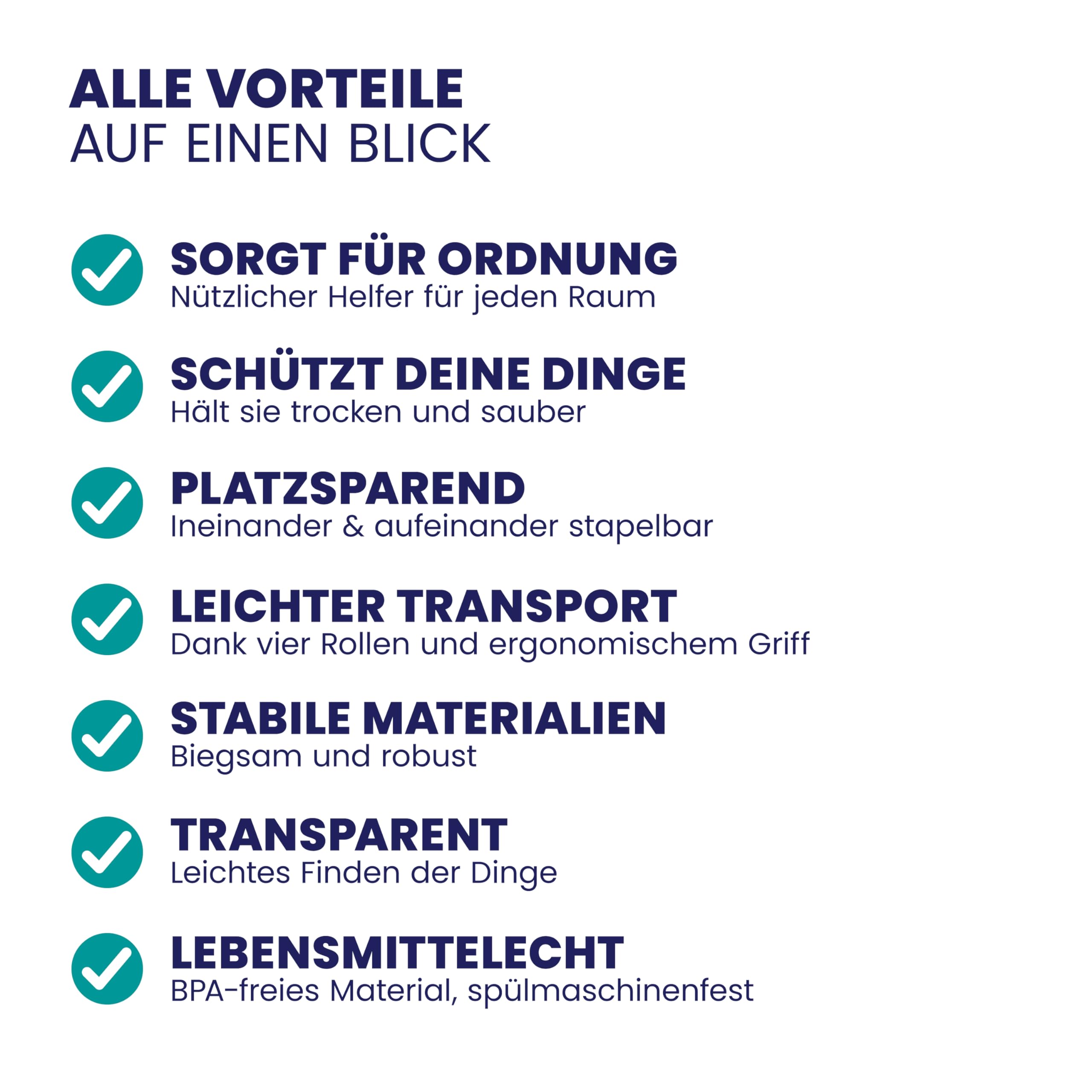 Deuba® Aufbewahrungsboxen 4 x 30l mit Deckel und Rollen, stapelbar, transparent Kunststoff BPA-frei Klickverschluss, RB60 für Büro, Garage, Waschraum
