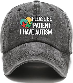 Please Be Patient I Have Autism Blue Baseball Cap, Autism Awareness Hat, Birthday Christmas Thank You Gifts for Autistic Adults, Funny Love Puzzle Hat Gifts for Women Men