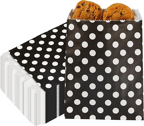 Bolsas de galletas de 7 x 5 pulgadas, 100 bolsas de papel biodegradables para golosinas, para uso como recuerdos de fiesta o bolsas de dulces, aptas