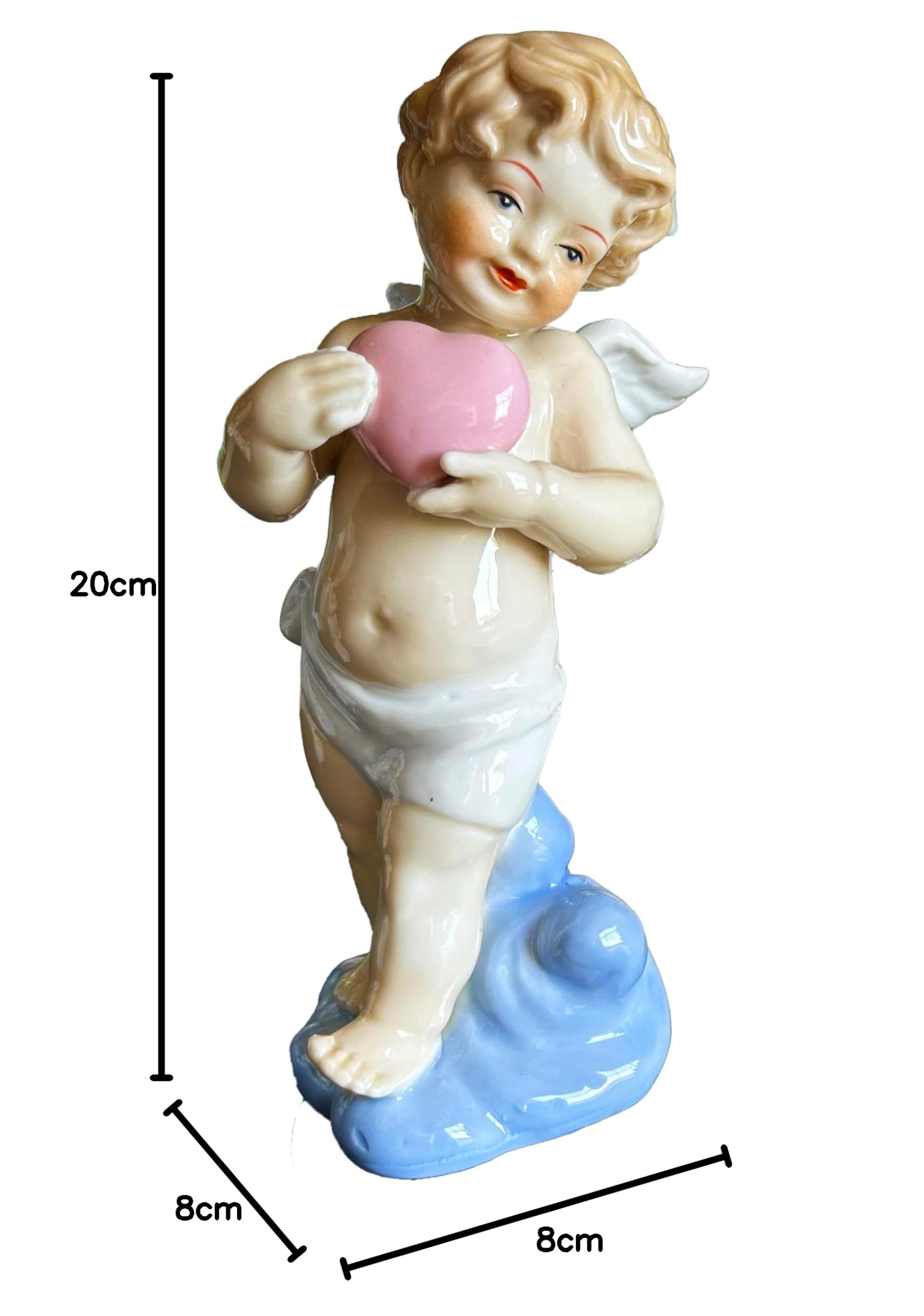 MTME Figuras de porcelana, Ángel Cupido, recuerdos, regalos, escultura decoración del hogar (colse to My Heart)