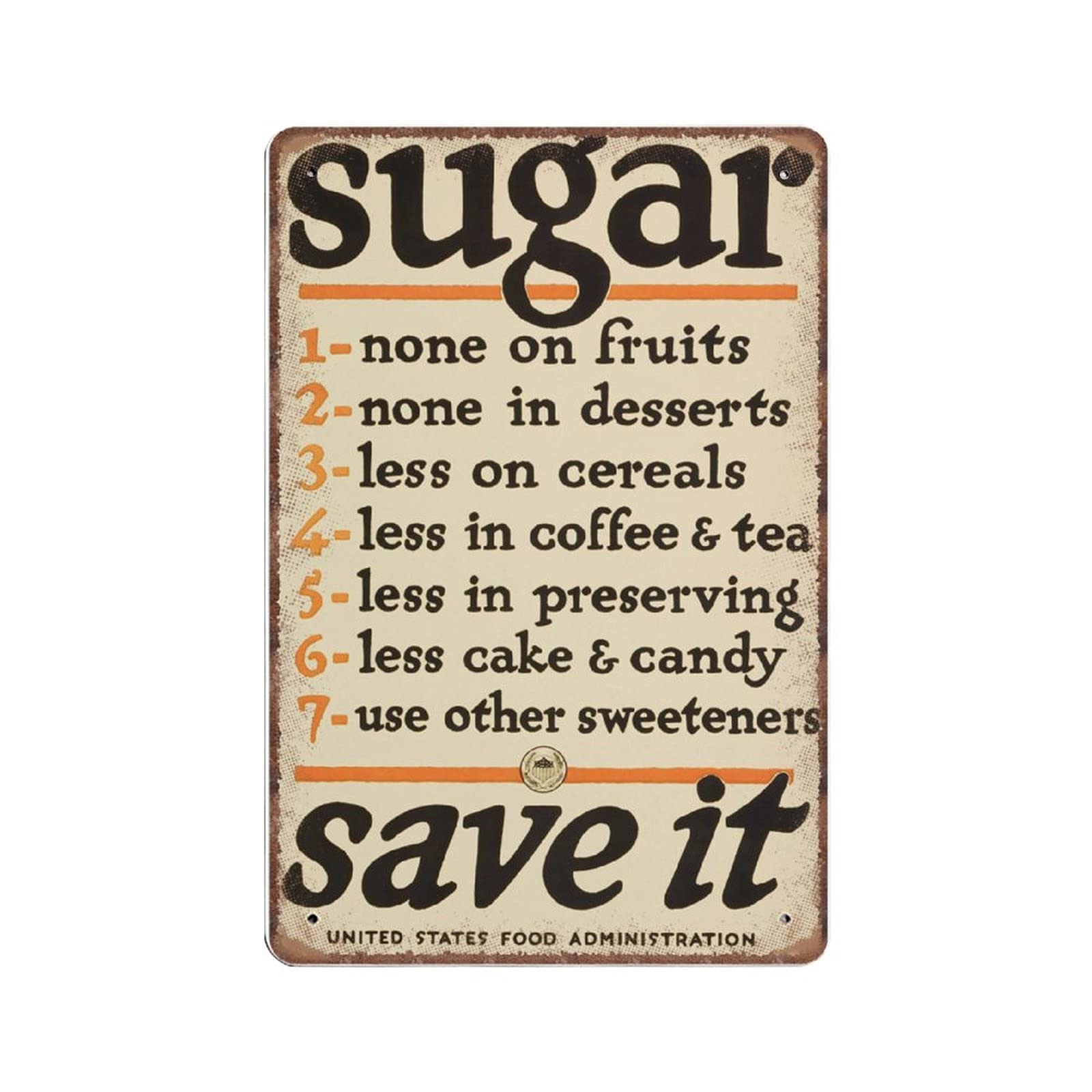 rayprint Vintage Food Tin Signs, Retro Kitchen Advertising Funny Metal Sign Plaqu Poster Wall Art Pub Bar Kitchen Garden Bathroom Home Decor, 20x30 cm