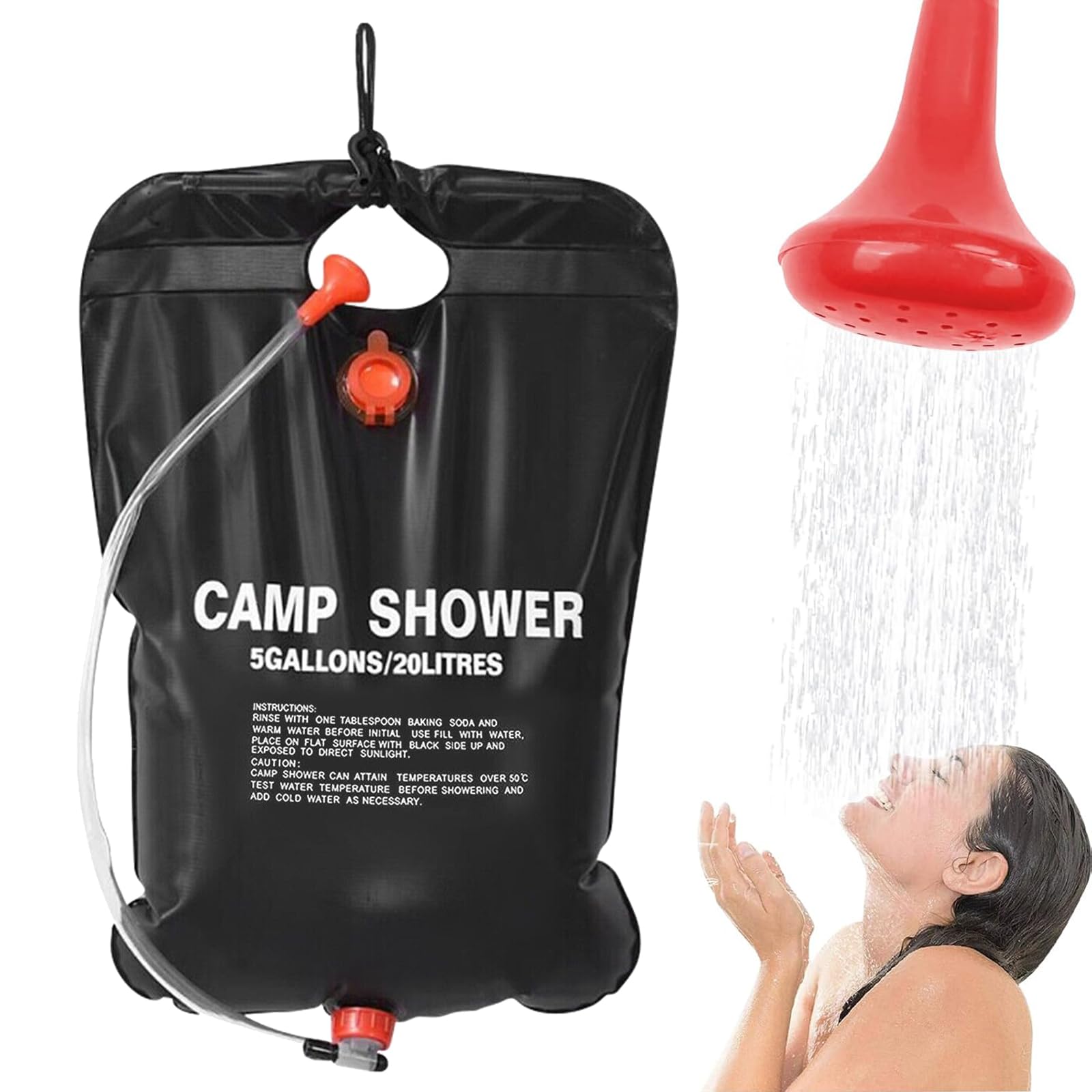 Tadomoe 20L Campingdusche Mit Fußpumpe – Solardusche Mit Tasche Für Strand, Wandern & Reisen