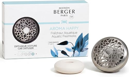 Diffuseur voiture Aroma Happy, clip métal et recharge Maison Berger