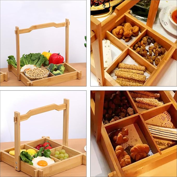 Bandeja de Madera para Sushi 4 Compartimentos NUOBESTY miniatura 4