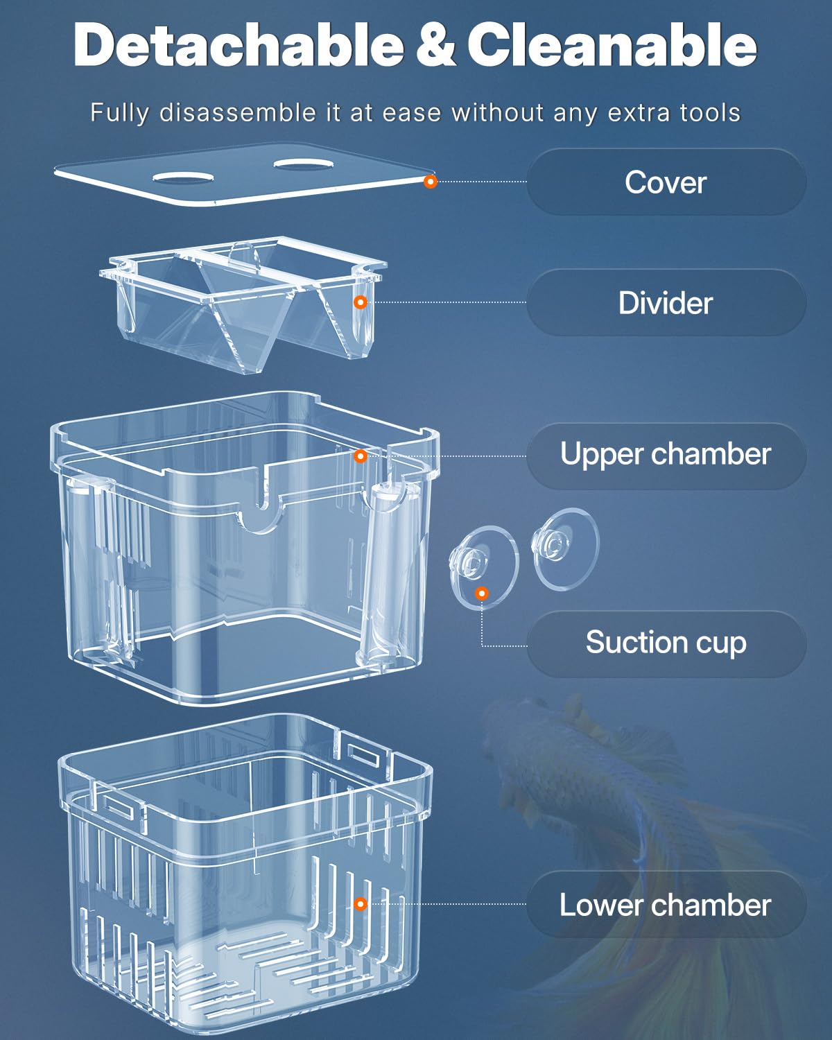 Pawfly acquario pesce allevamento box trasparente plastica Breeder Box per serbatoio di pesce avannotti incubatore incubazione Box per pesci aggressivi Guppy