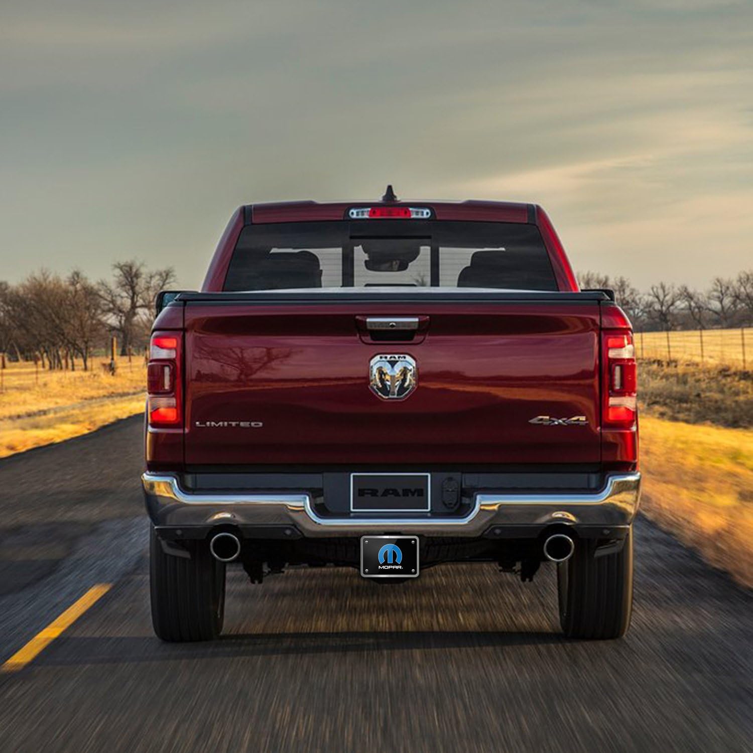 iPick Image Made for Mopar Logo UV Graphic Black Billet Aluminum 2 inch Tow Hitch Cover