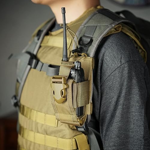 Miniatura 8 de VIPERADE MOLLE - Funda de radio para chaleco, funda universal para walkie talkie, soporte de radio para cinturón de servicio, soporte de radio de
