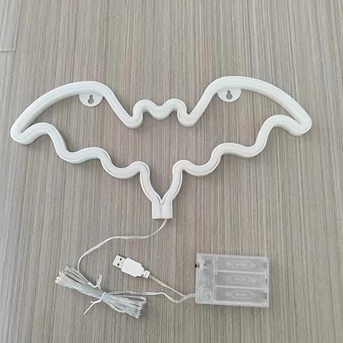 Miniatura 7 de Letreros de neón de murciélago para dormitorio, mesita de noche, decoración de pared, decoración de Halloween, luces LED de noche, adornos de mesa
