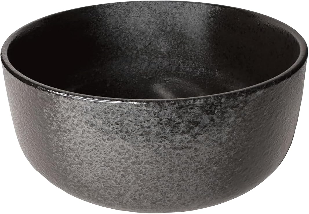 Zena 7.5 Deep Round Ceramic Salad Bowl Set of 2 Large Black Stoneware Serving Bowls for Kitchen Use, Salads, Soups, Ramen, Pho, Pasta & More Stylish Dinner Bowls